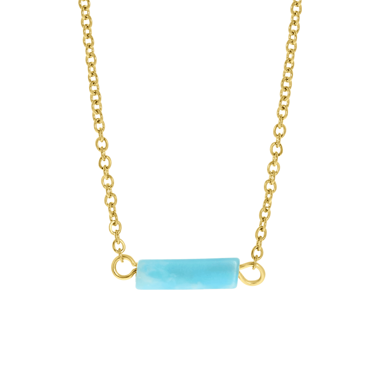 Aquamarine stalen 14 karaat goldplated ketting