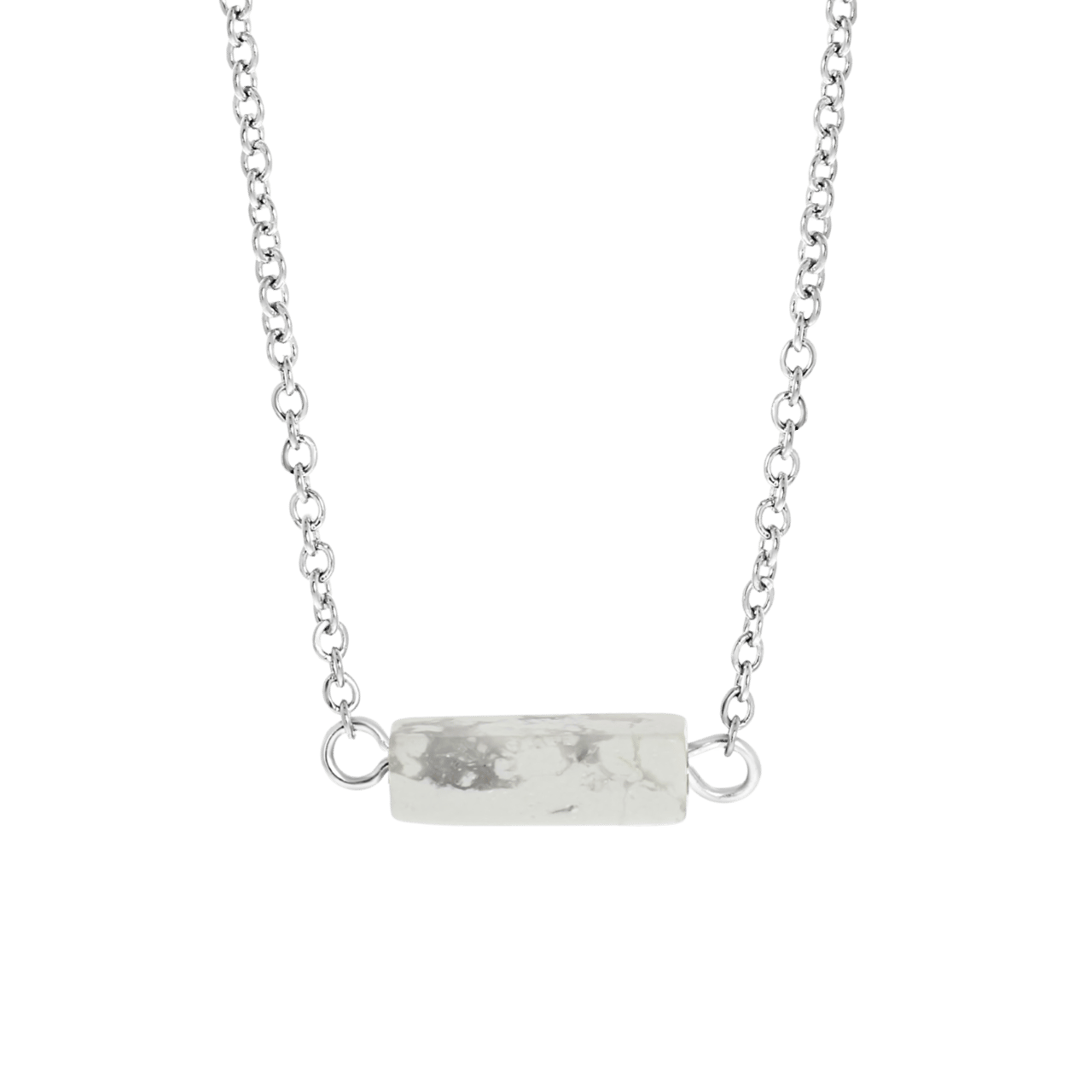 White Howlite stainless steel ketting