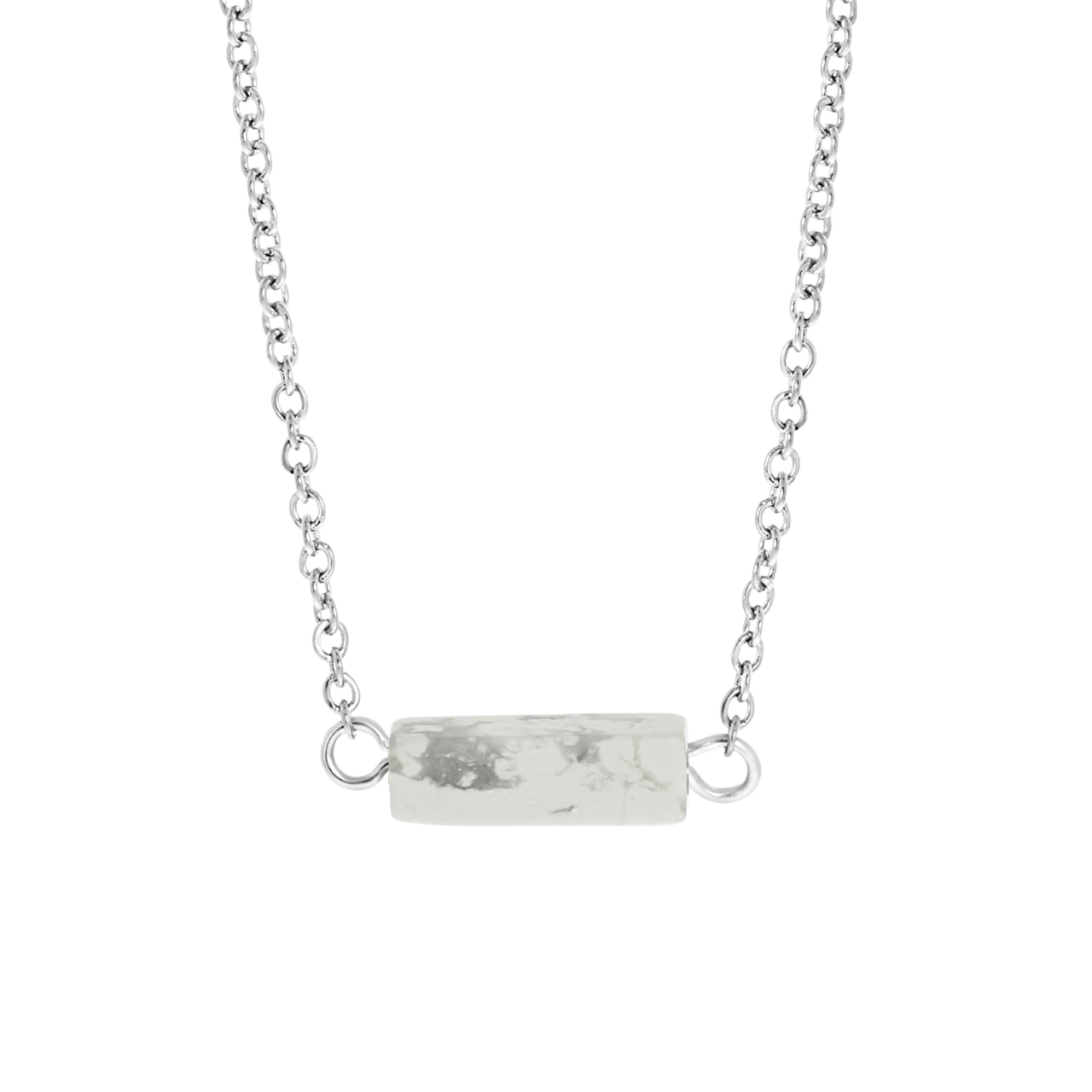 White Howlite stalen ketting