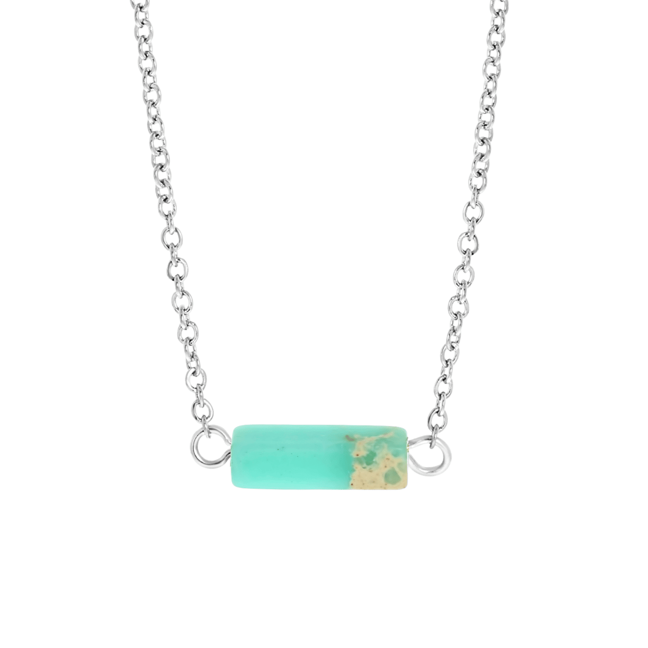 Turquoise stainless steel ketting