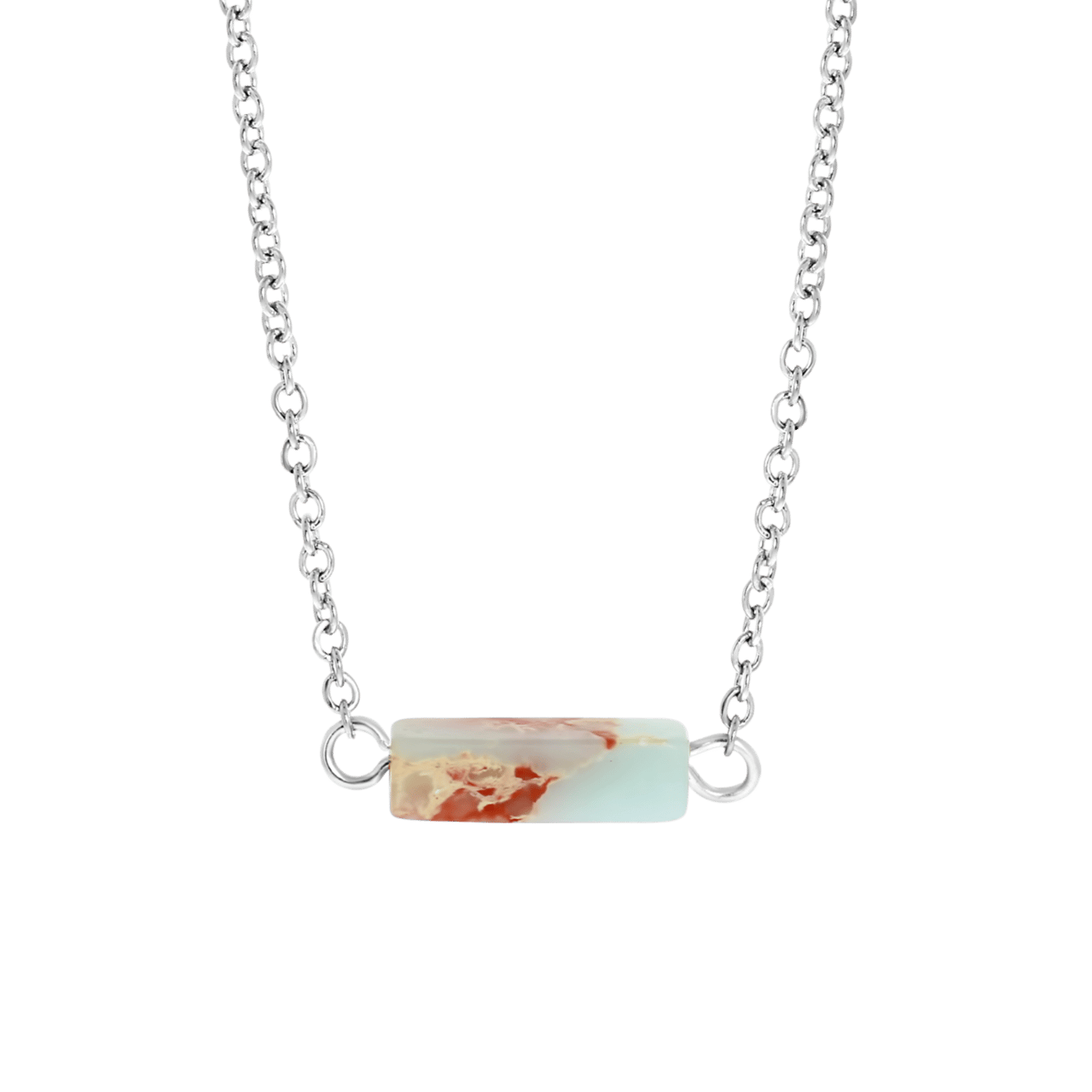 LuLu Jewels stainless steel ketting met light turquoise voor dames