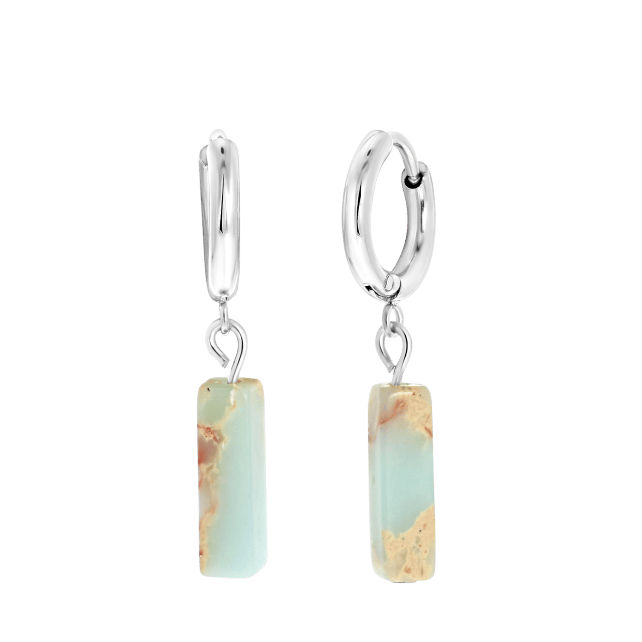 Stainless steel oorbellen met licht Turquoise