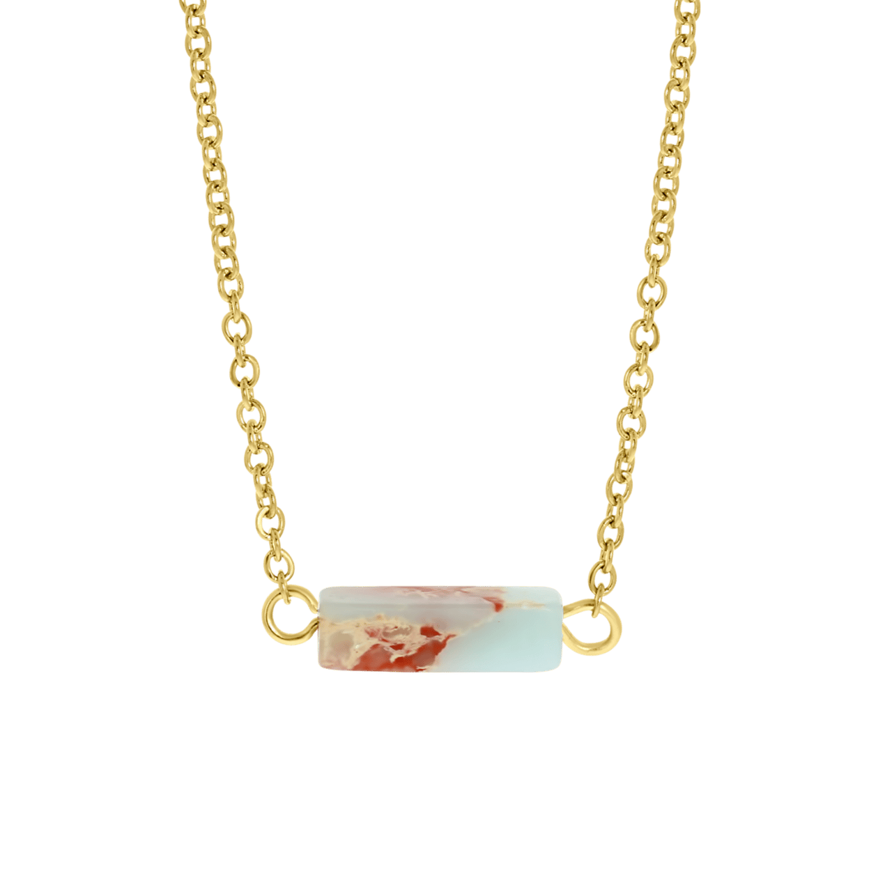 Light Turquoise stalen 14karaat goldplated ketting