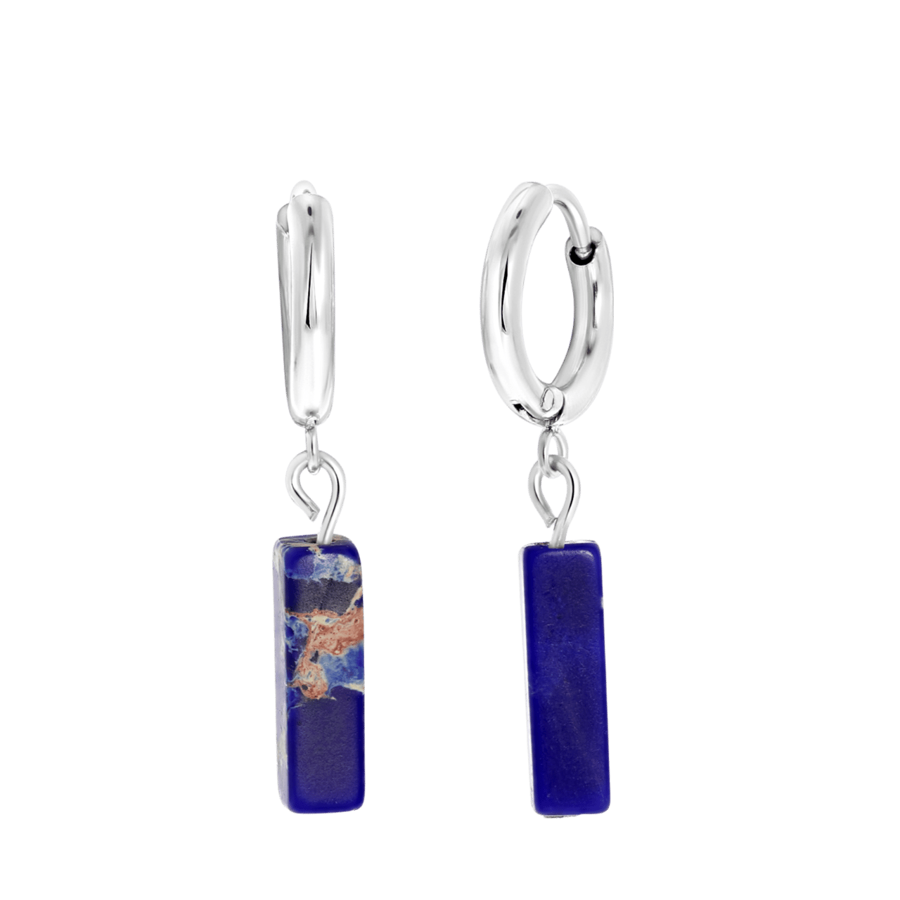 Lapis Lazuli stainless steel oorbellen