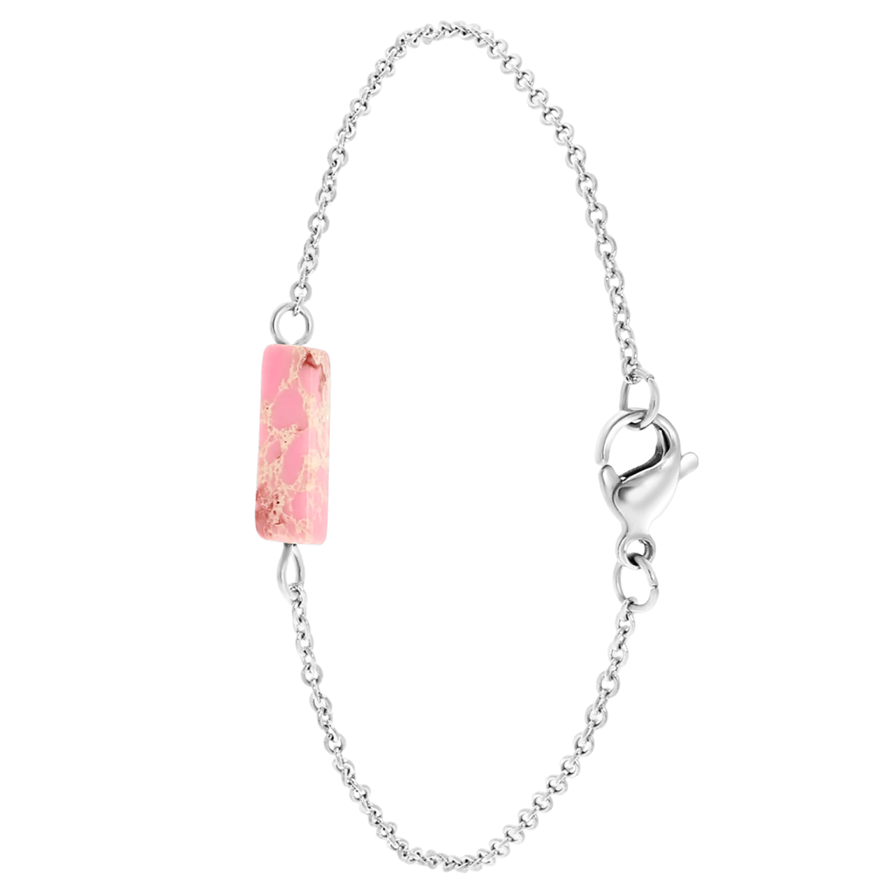 Pink Opal stainless steel armband