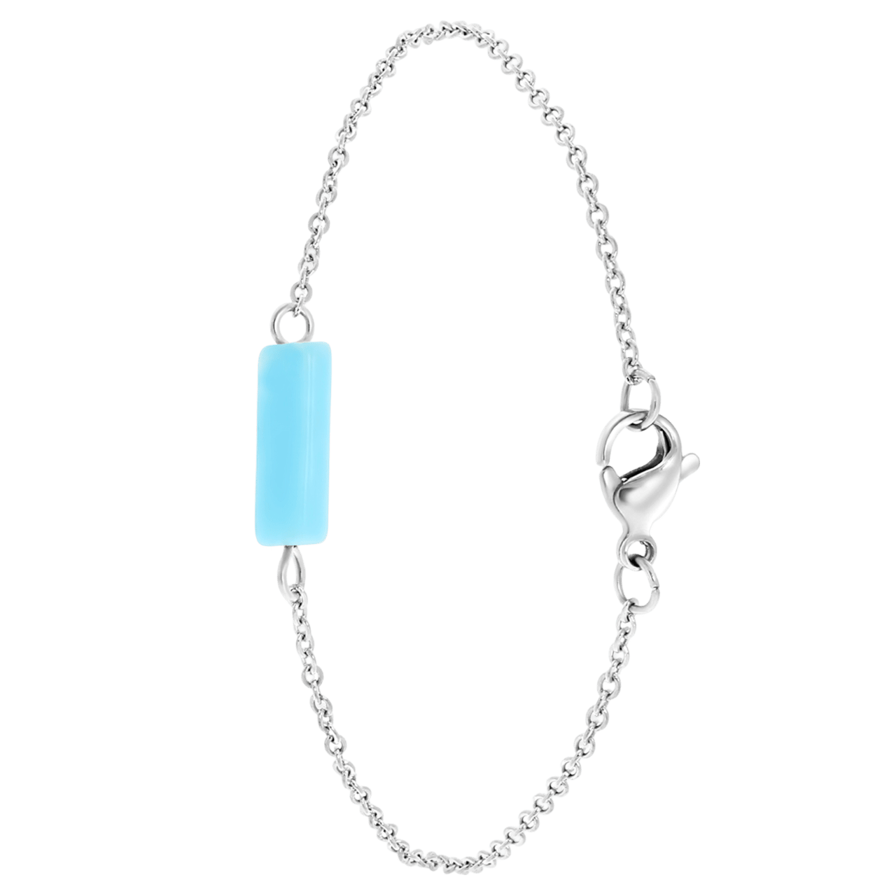 Aquamarine stainless steel armband
