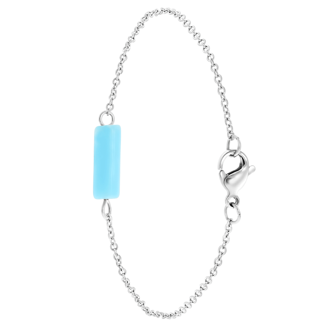 Aquamarine stalen armband
