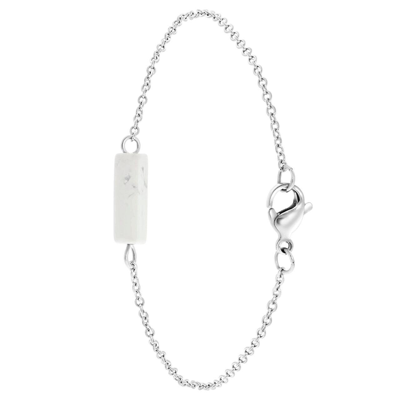 White Howlite stainless steel armband