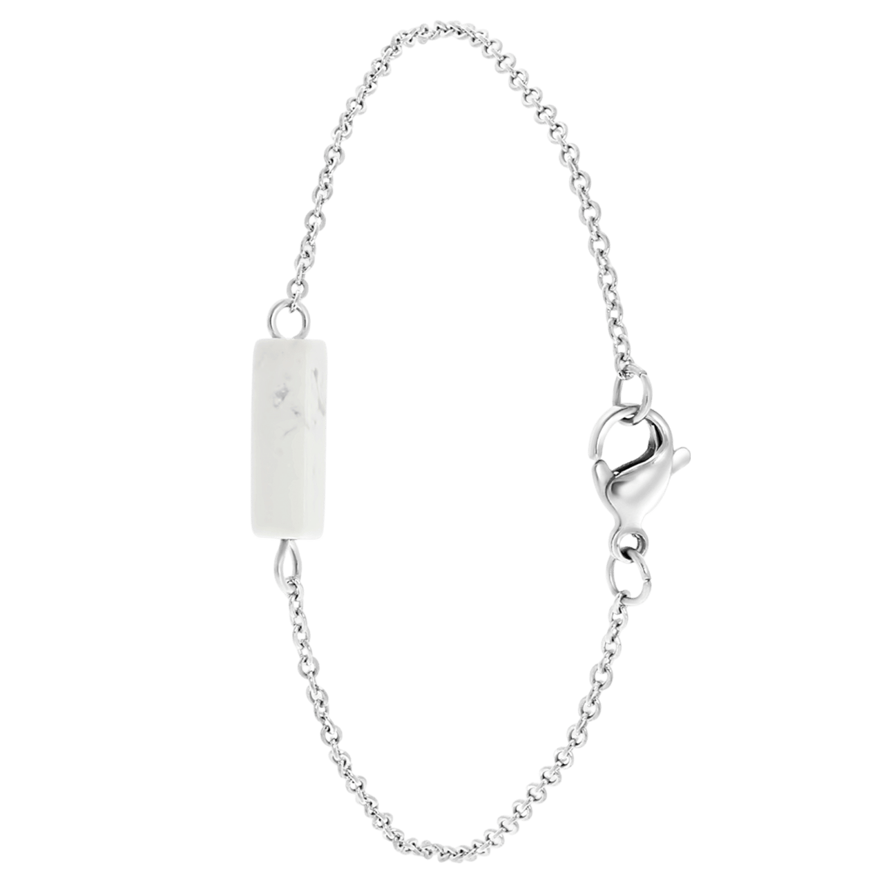 White Howlite stalen armband