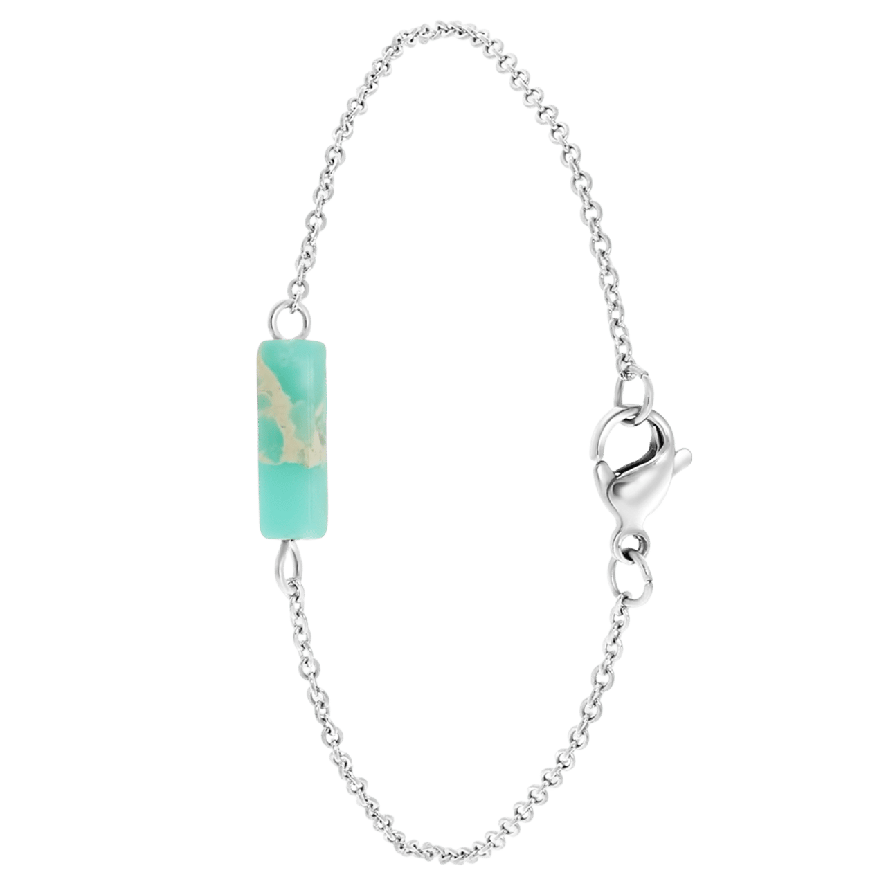 Turquoise stalen armband