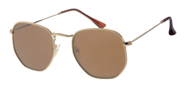 Dames zonnebril met goudkleurige frame