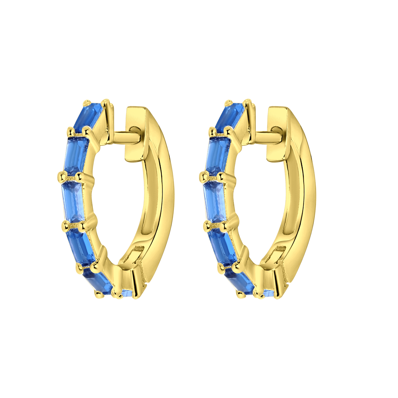 Zilveren goldplated oorringen met geboortesteen voor dames