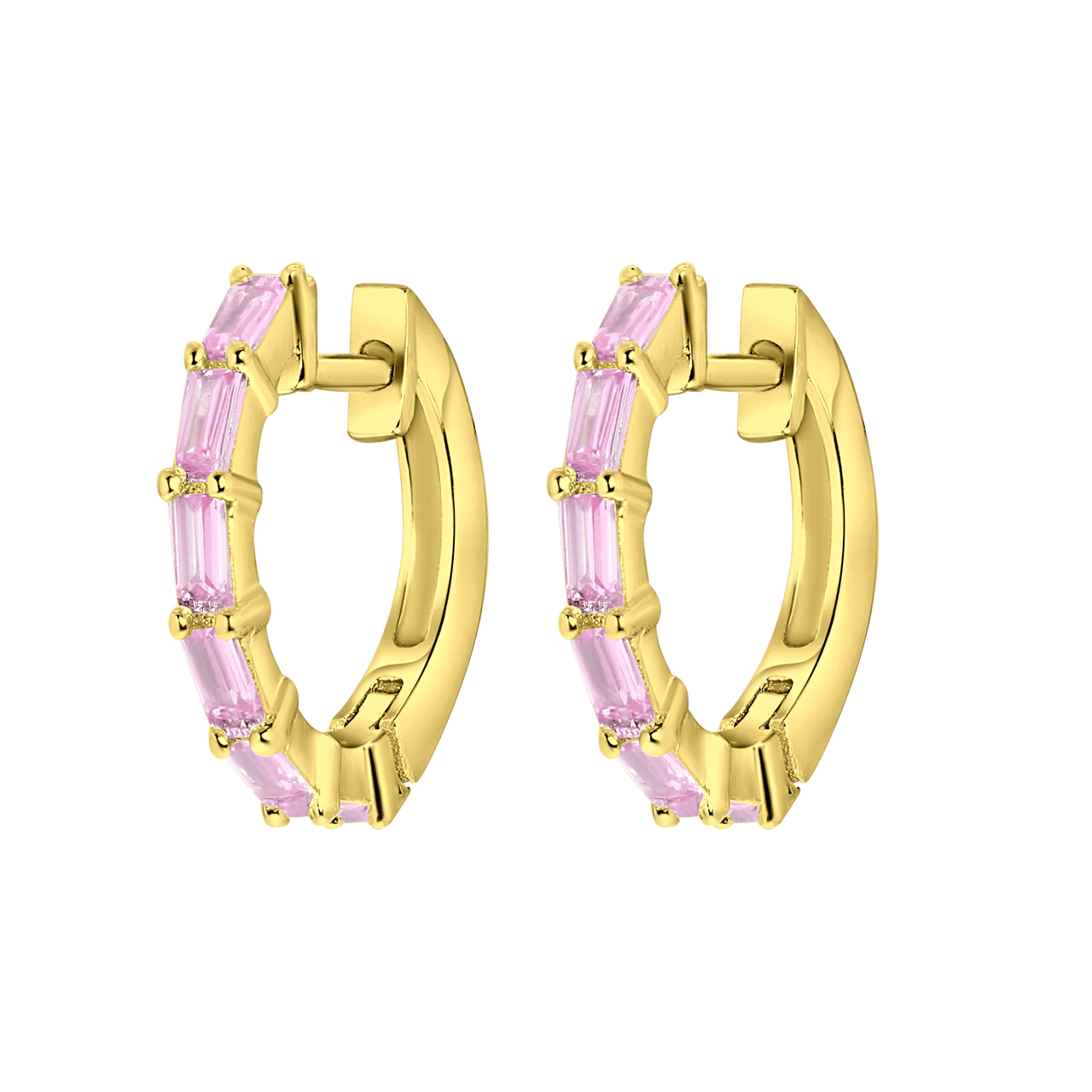 Zilveren goldplated oorringen met geboortesteen voor dames