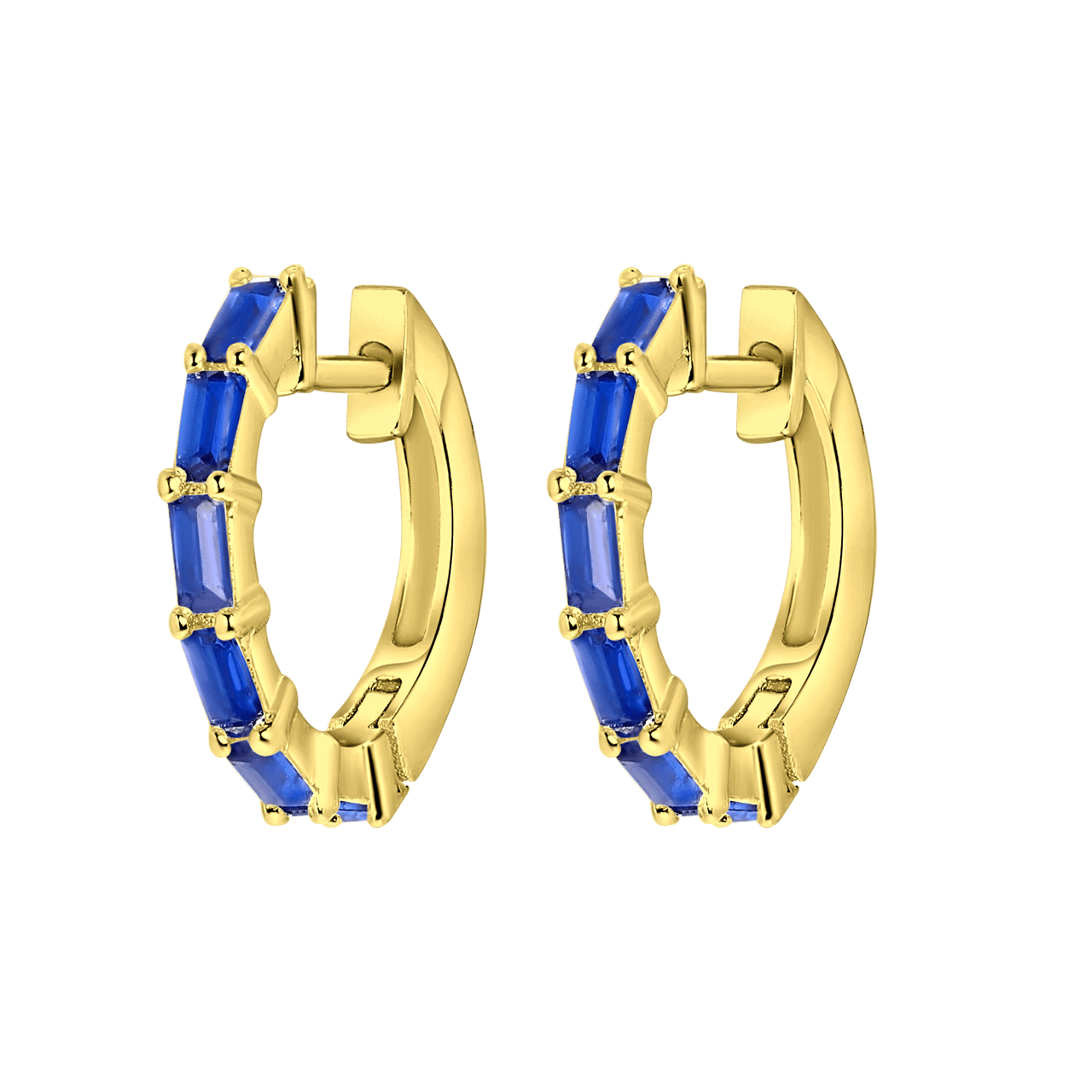 Zilveren goldplated oorringen met geboortesteen voor dames