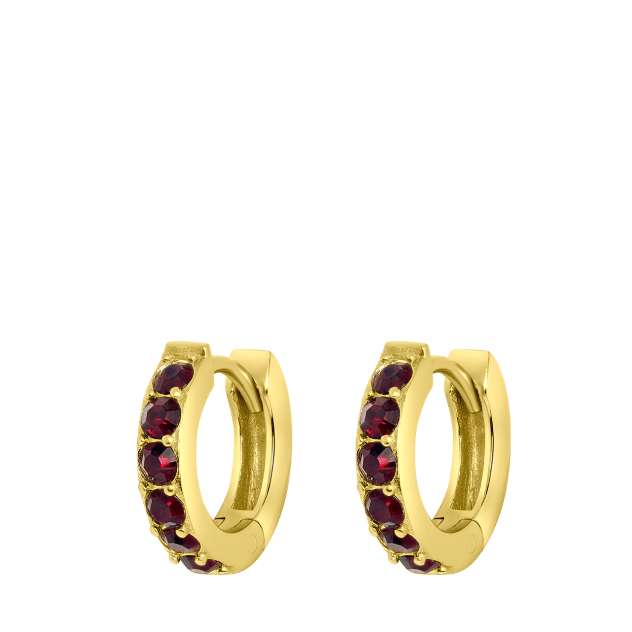 Zilveren goldplated oorringen met geboortesteen voor dames