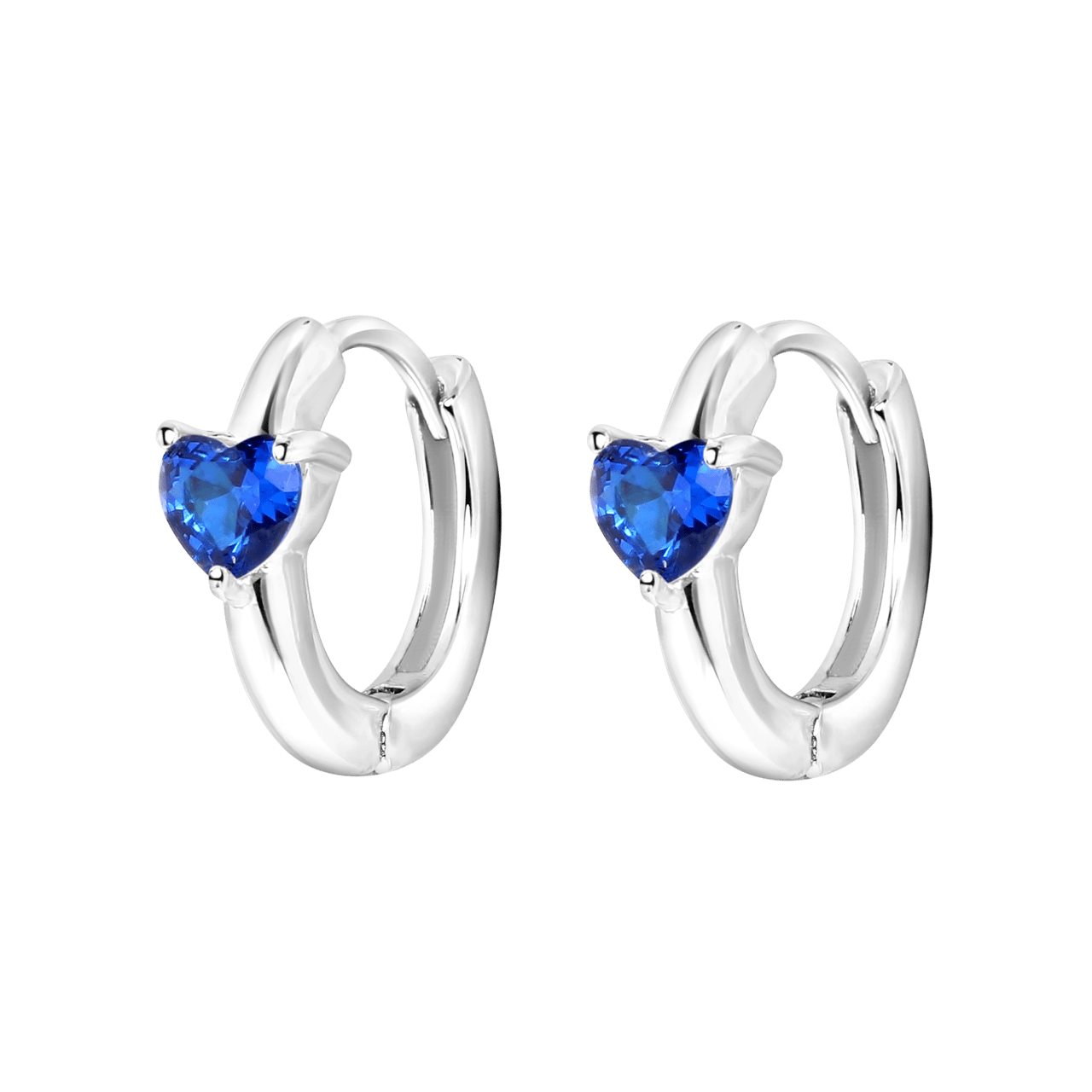 Zilveren oorbellen Love month stone hart
