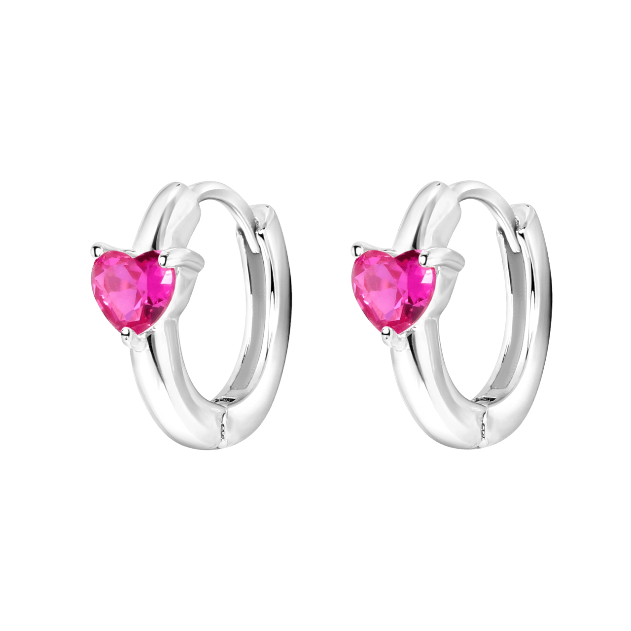 Zilveren oorbellen Love month stone hart