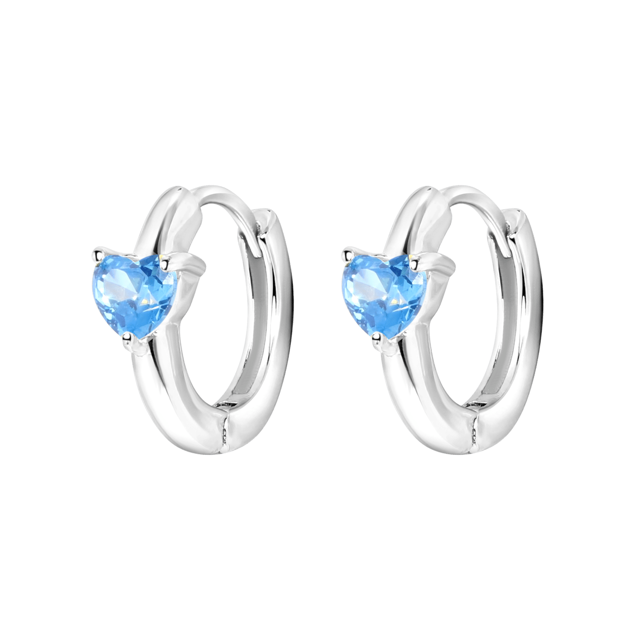 Zilveren oorbellen Love month stone hart