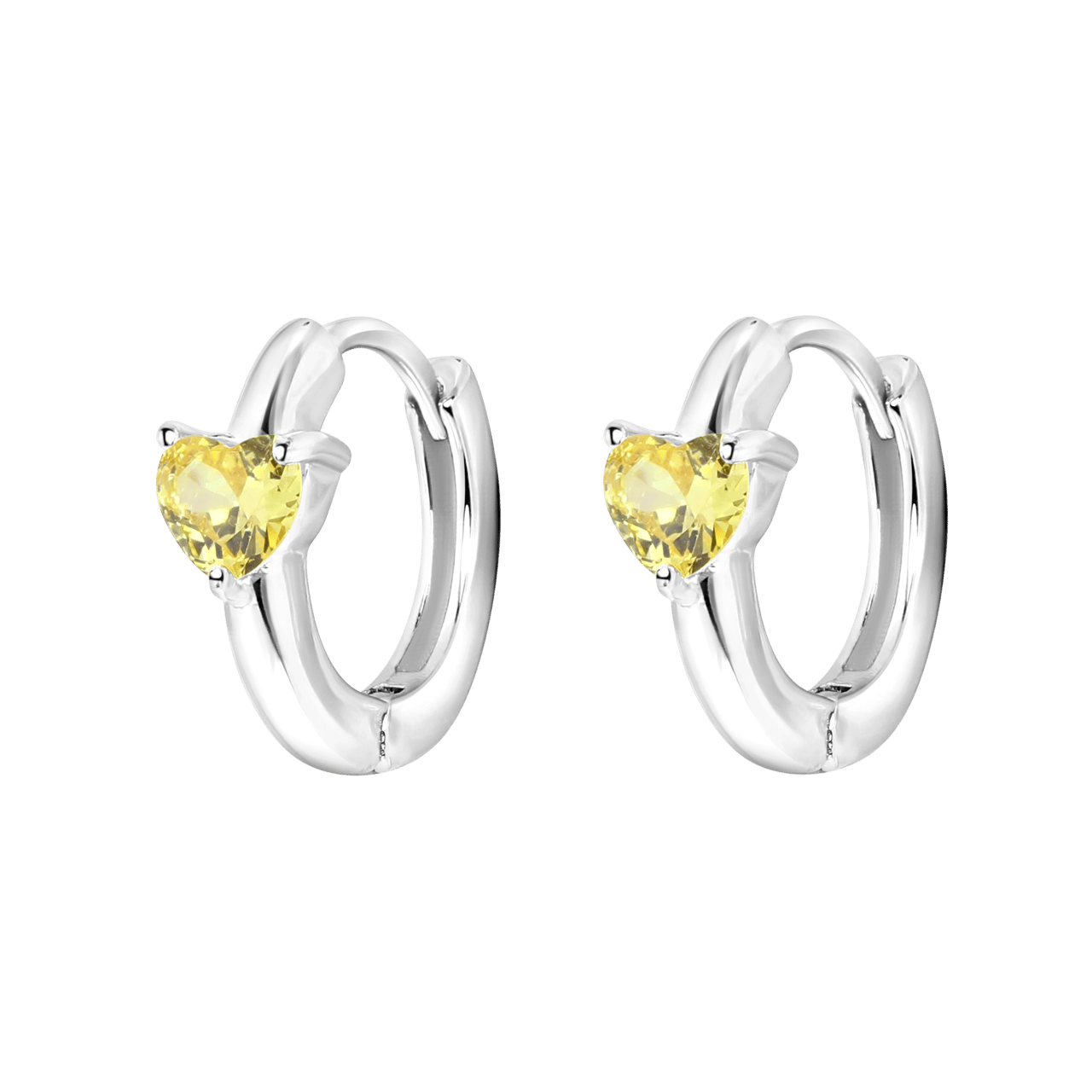 Zilveren oorbellen Love month stone hart