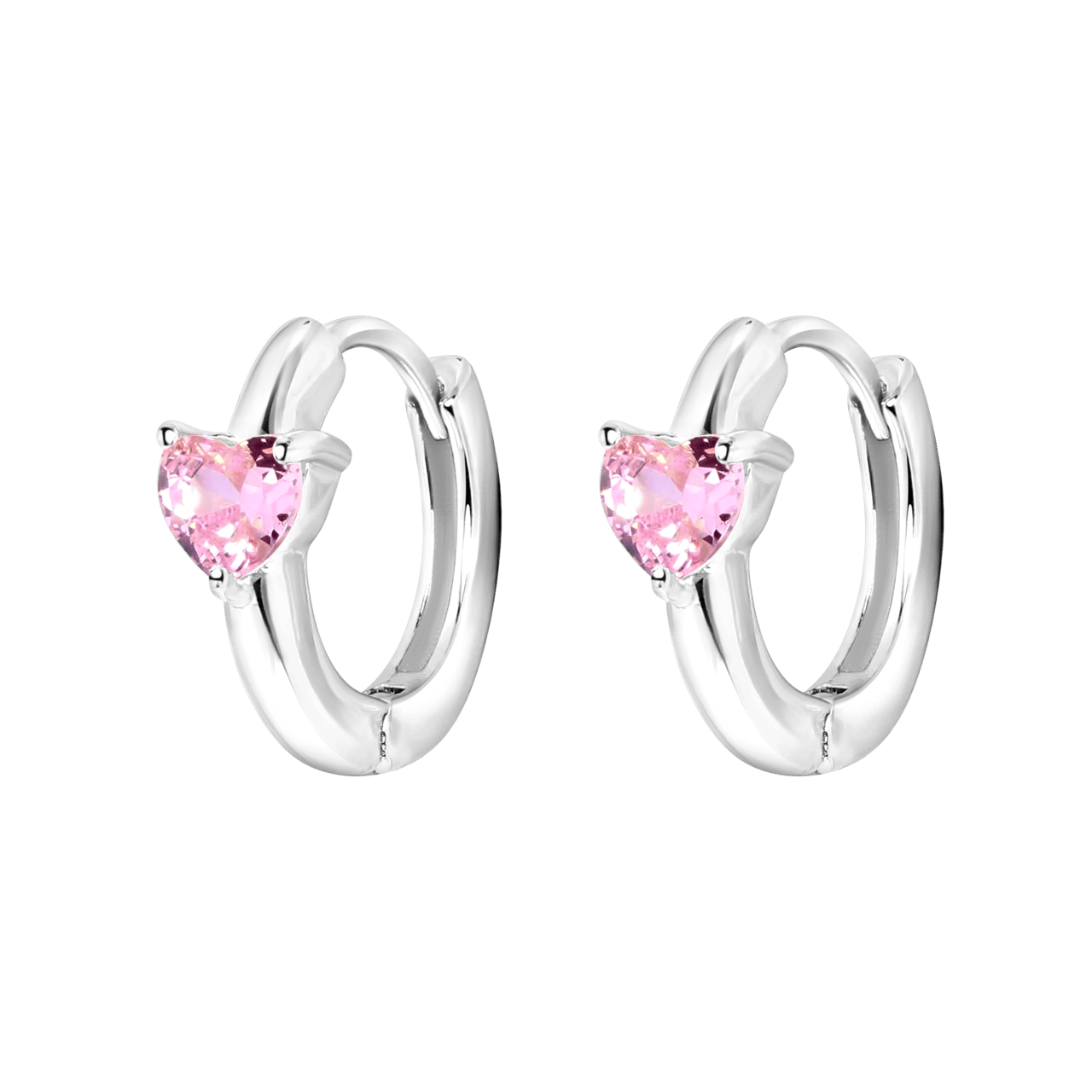 Zilveren oorbellen Love month stone hart