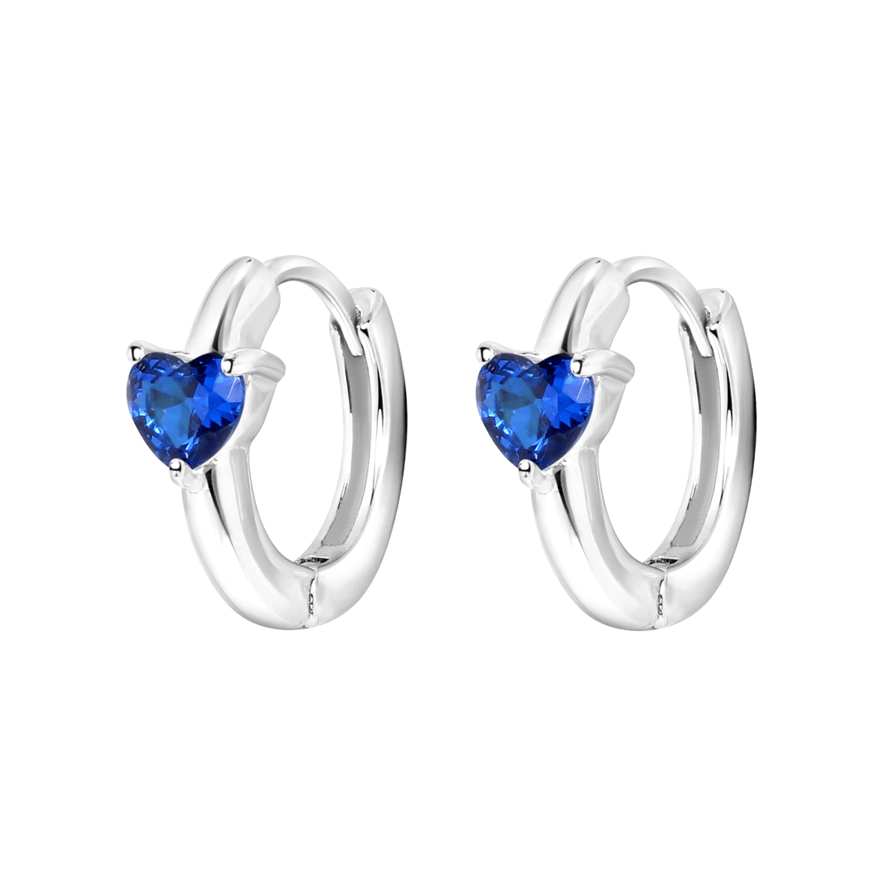 Zilveren oorbellen Love month stone hart