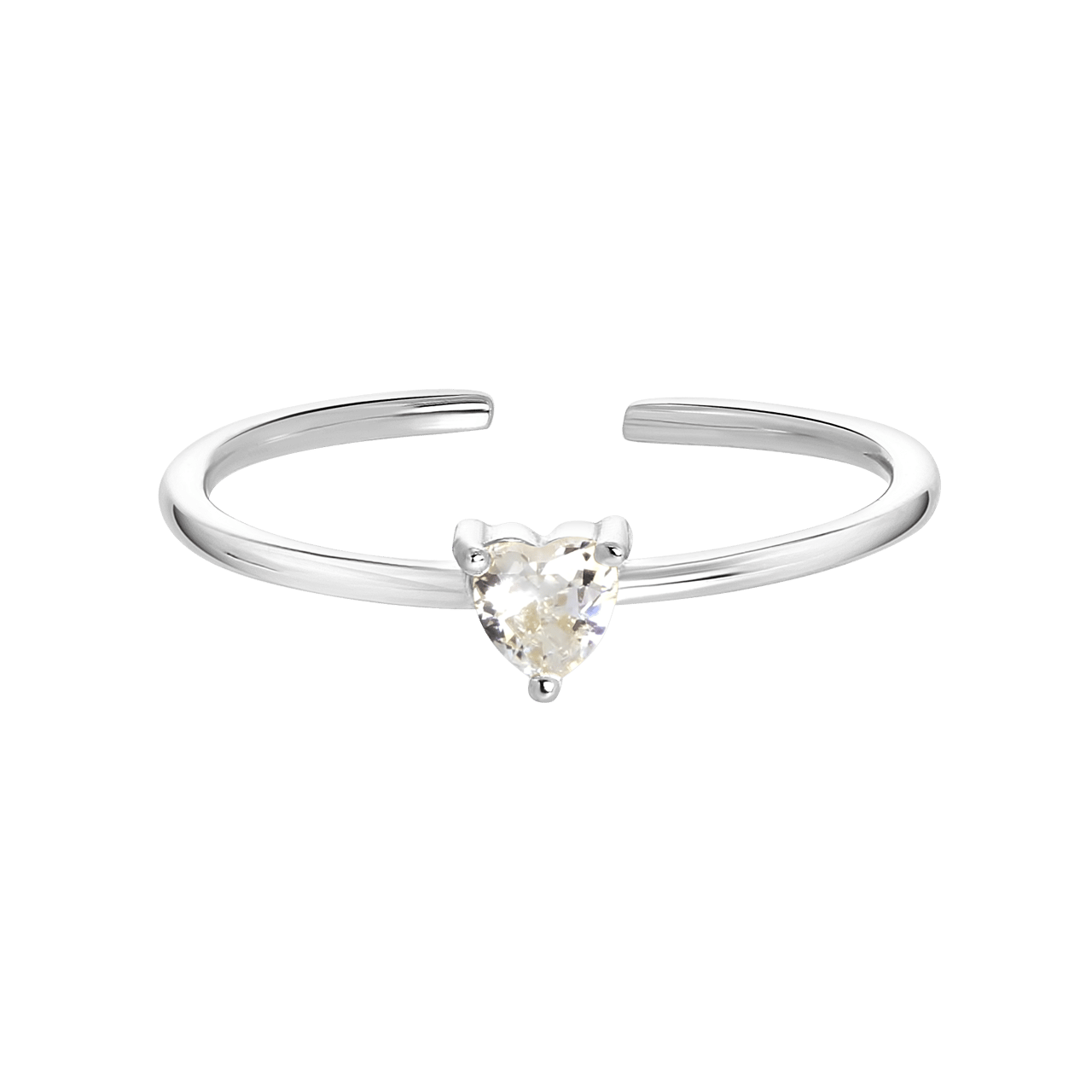 Zilveren ring Love month stone hart