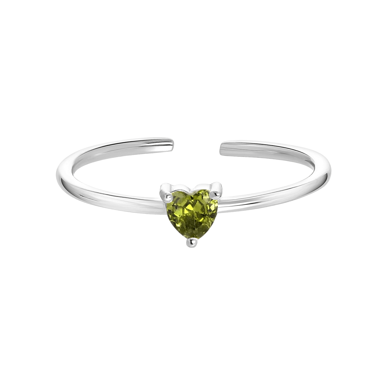 Zilveren ring Love month stone hart