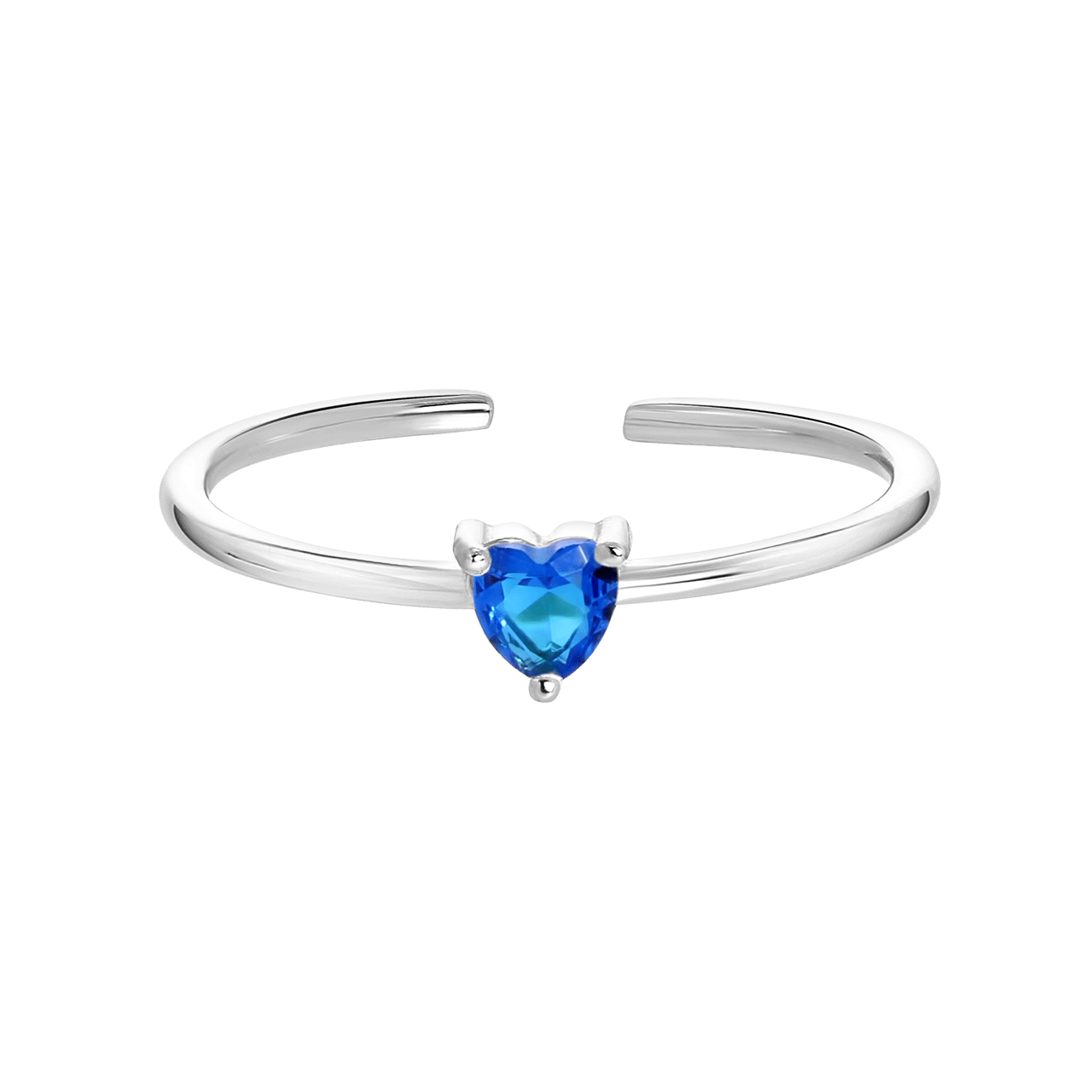 Zilveren ring Love month stone hart