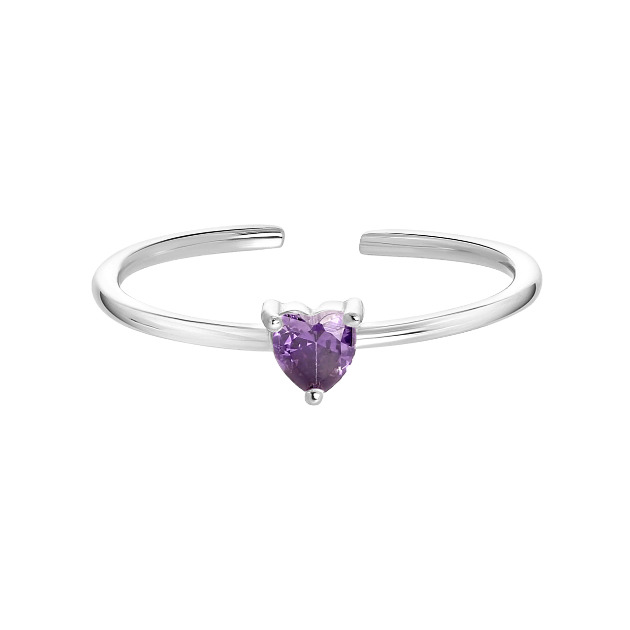 Zilveren ring Love month stone hart