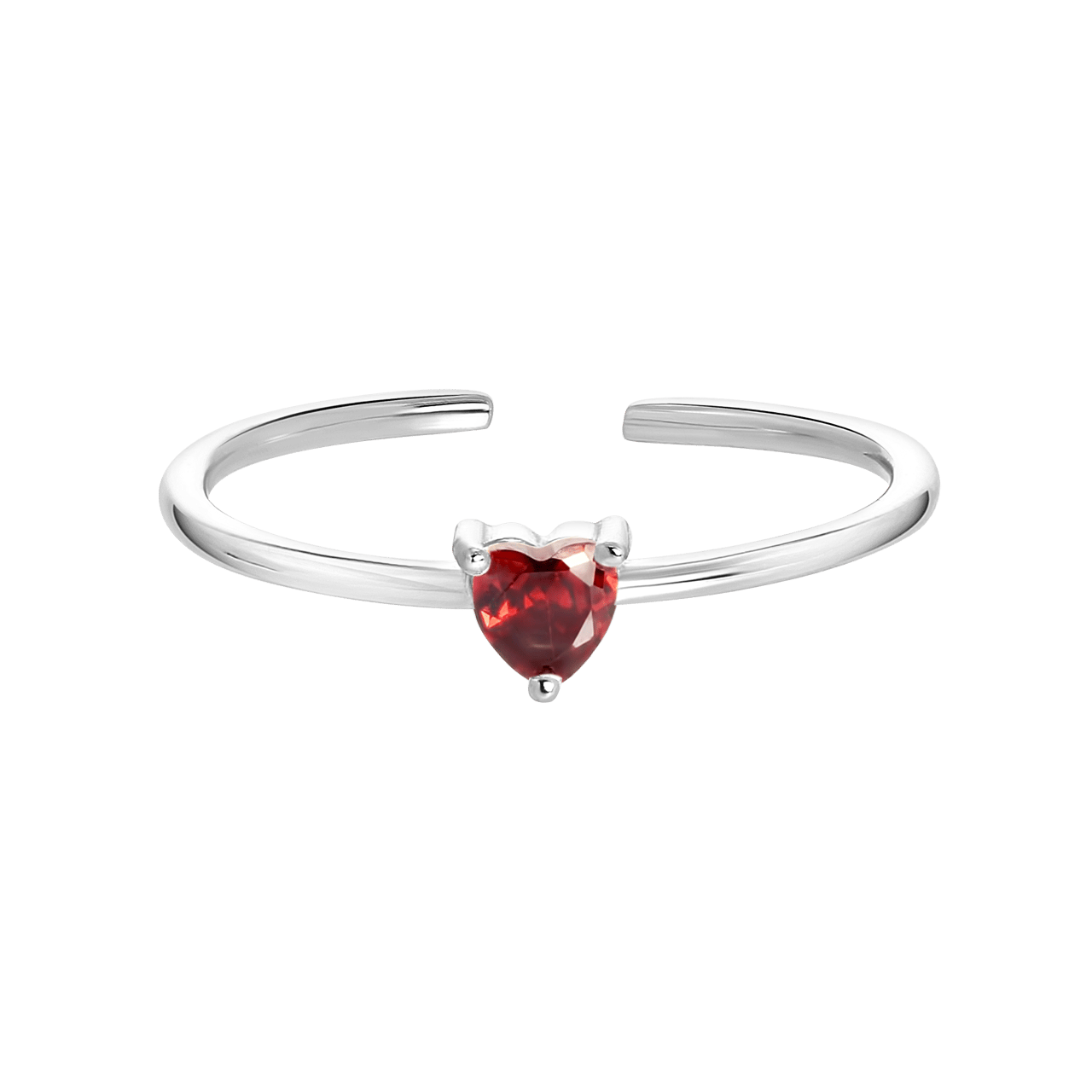 Zilveren ring Love month stone hart