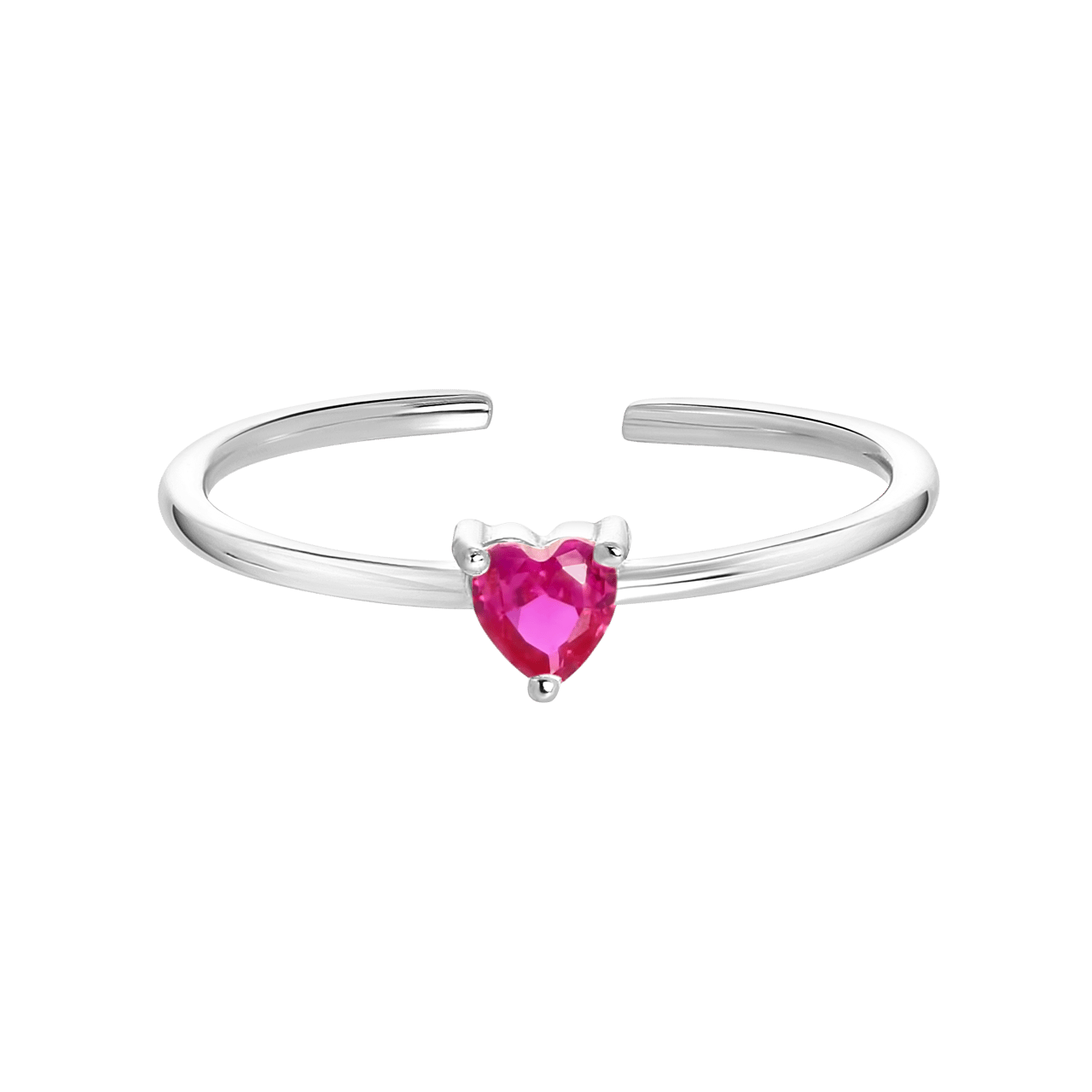 Zilveren ring Love month stone hart