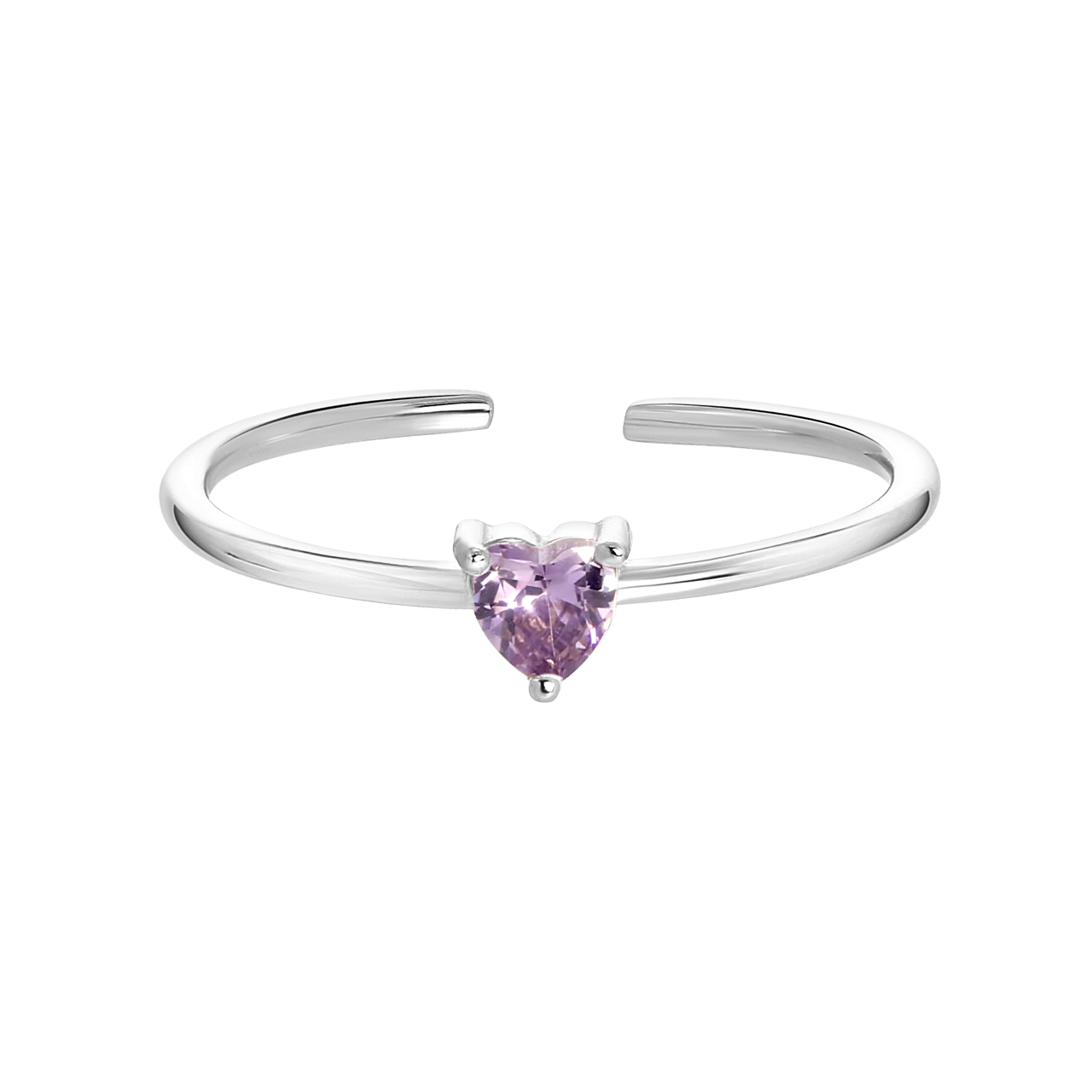Zilveren ring Love month stone hart
