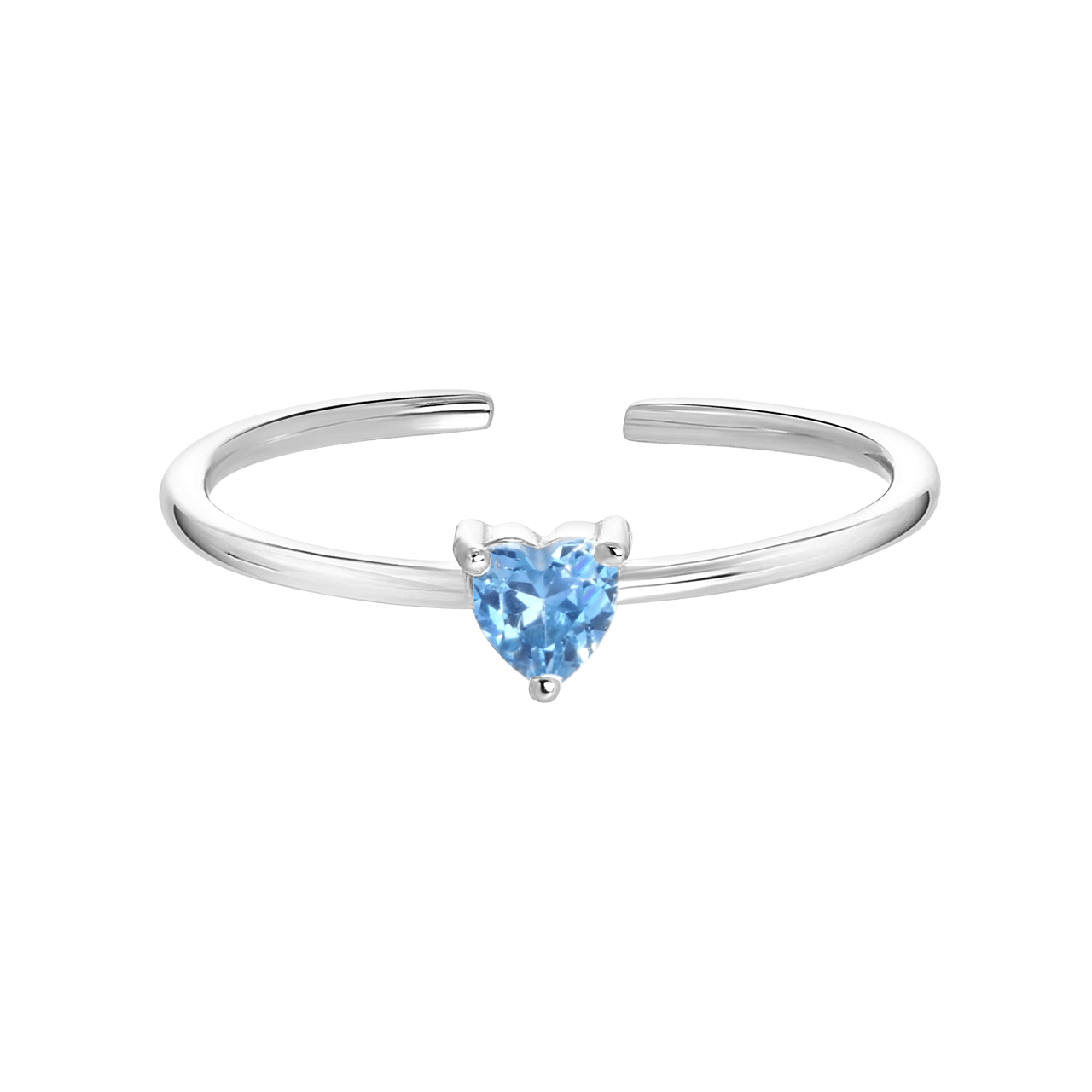 Zilveren ring Love month stone hart
