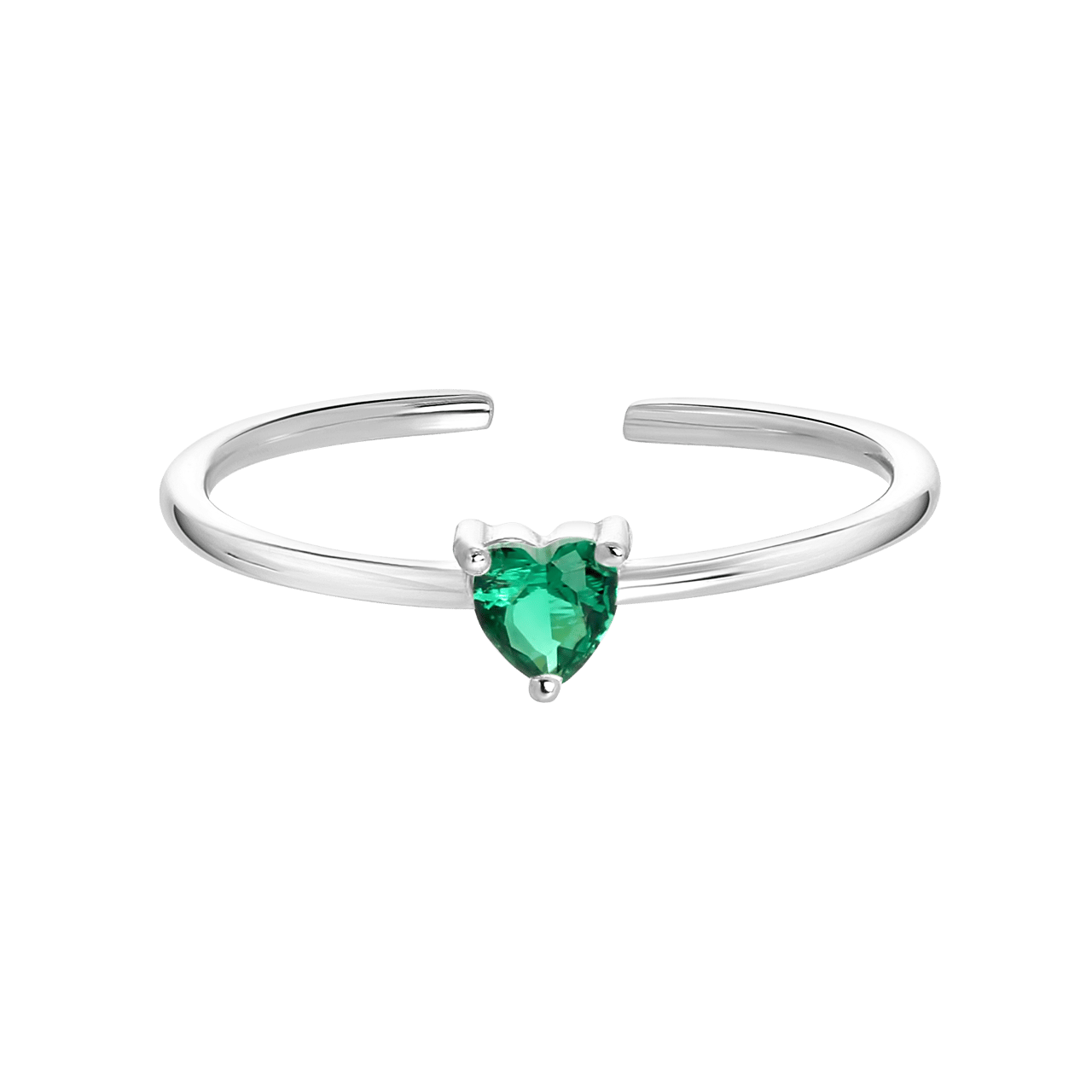 Zilveren ring Love month stone hart