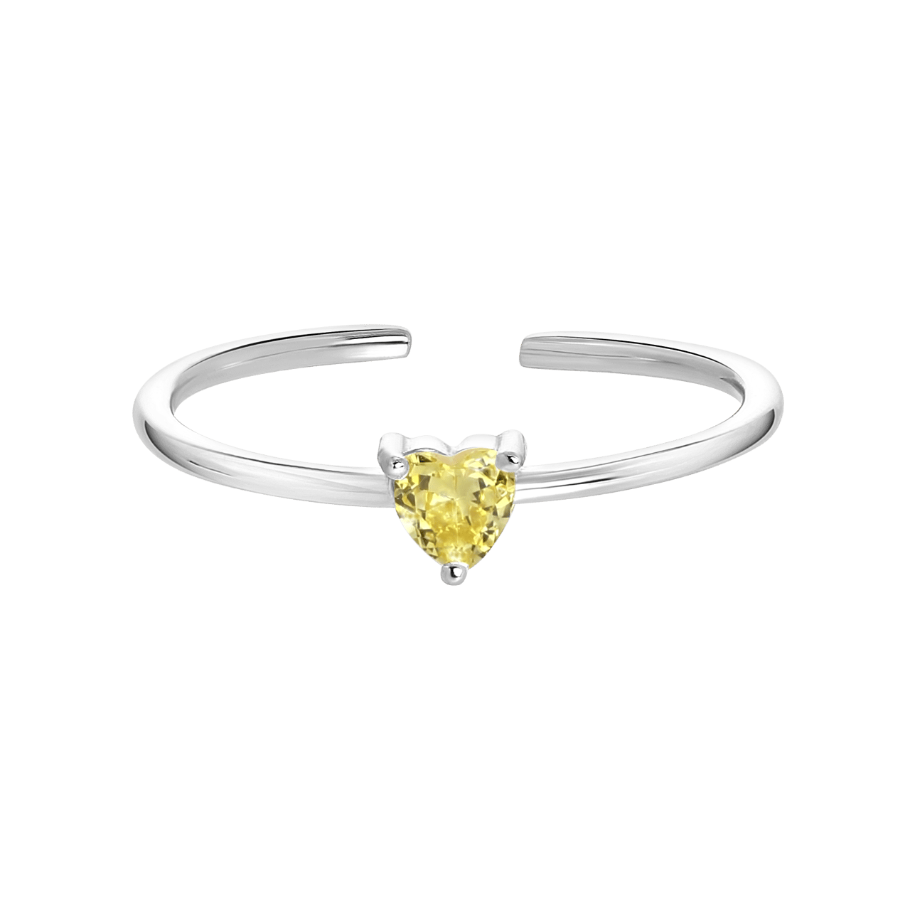 Zilveren ring Love month stone hart