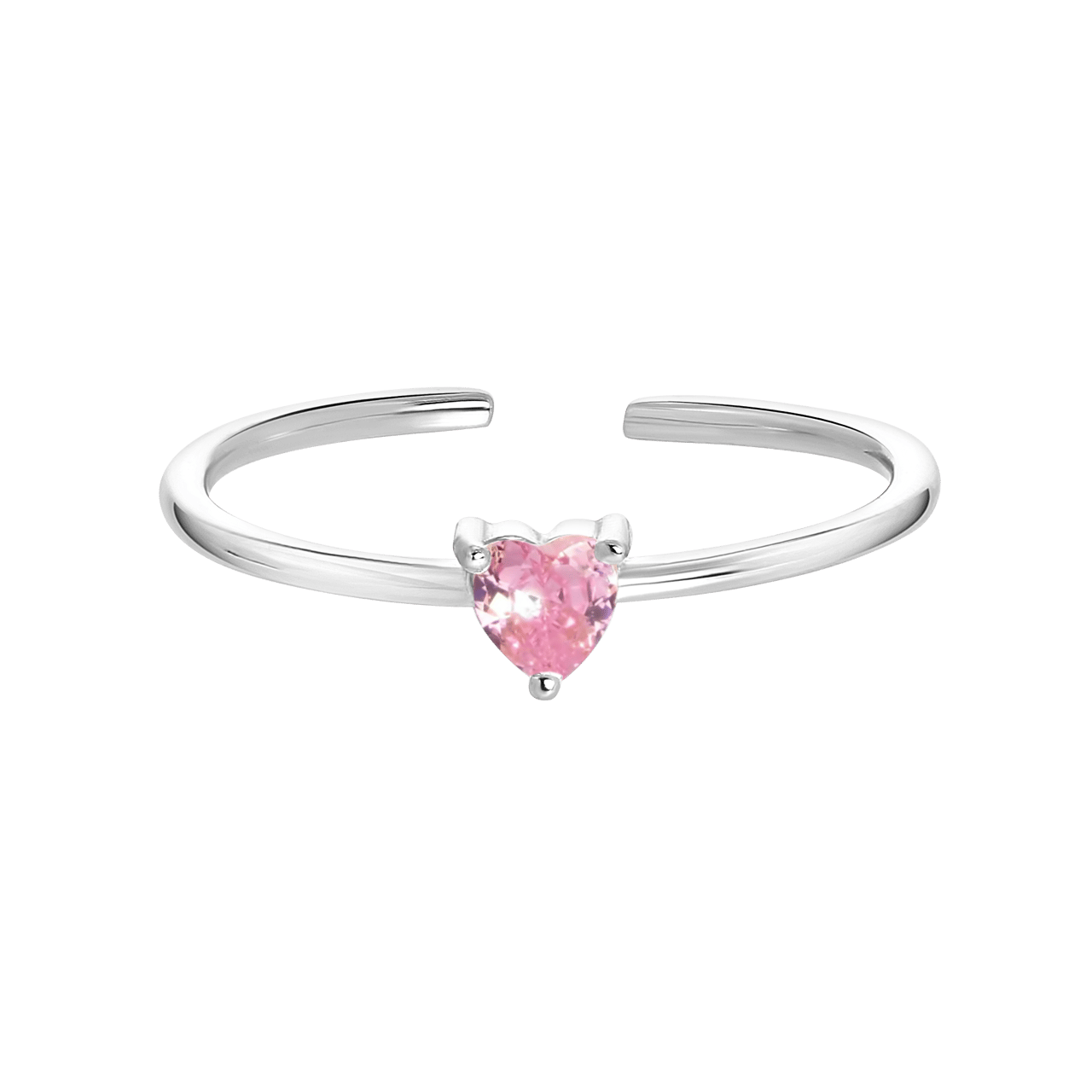 Zilveren ring Love month stone hart