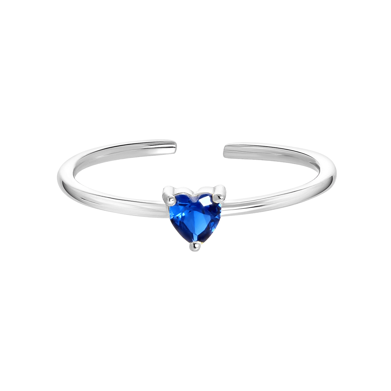 Zilveren ring Love month stone hart