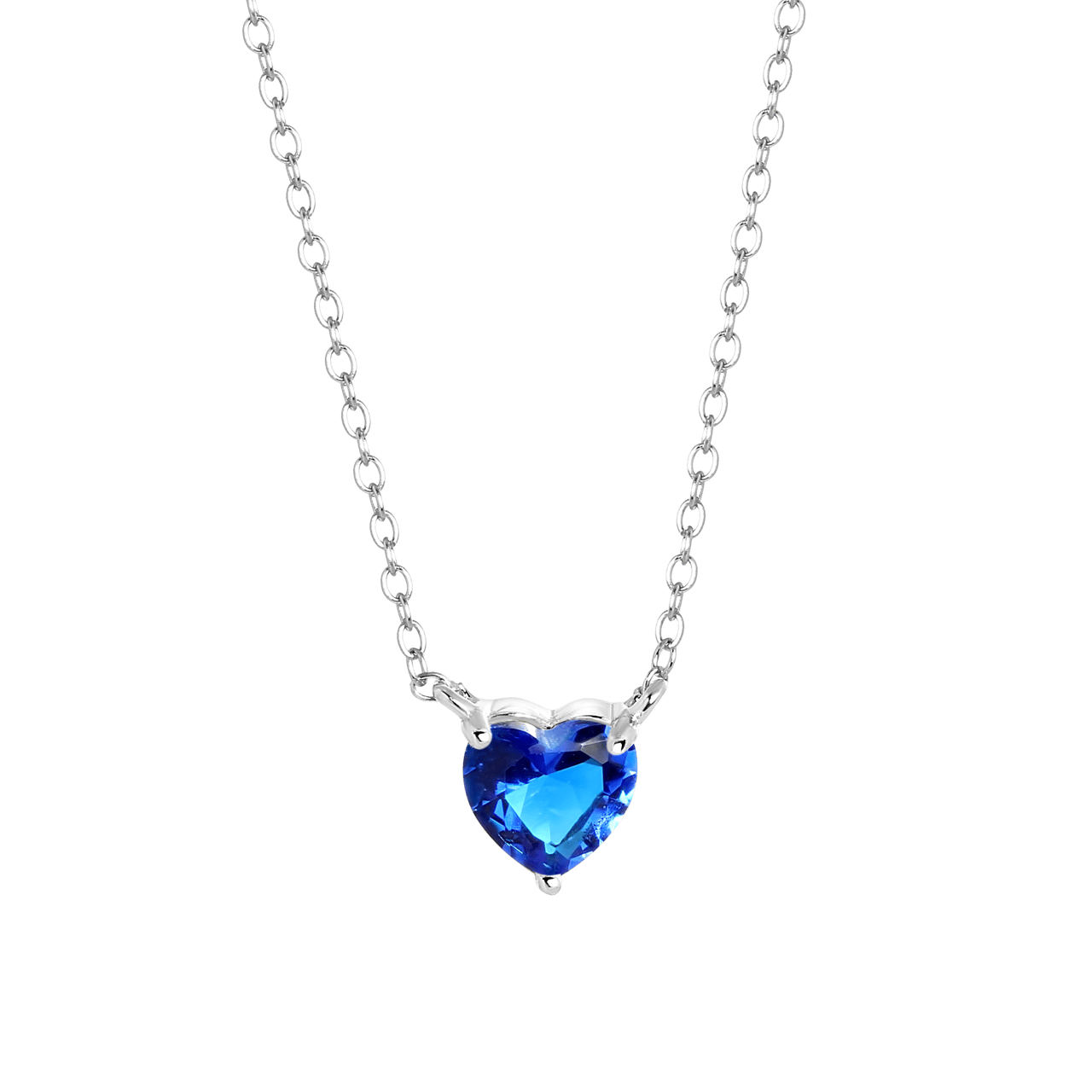 Zilveren ketting Love month stones hart