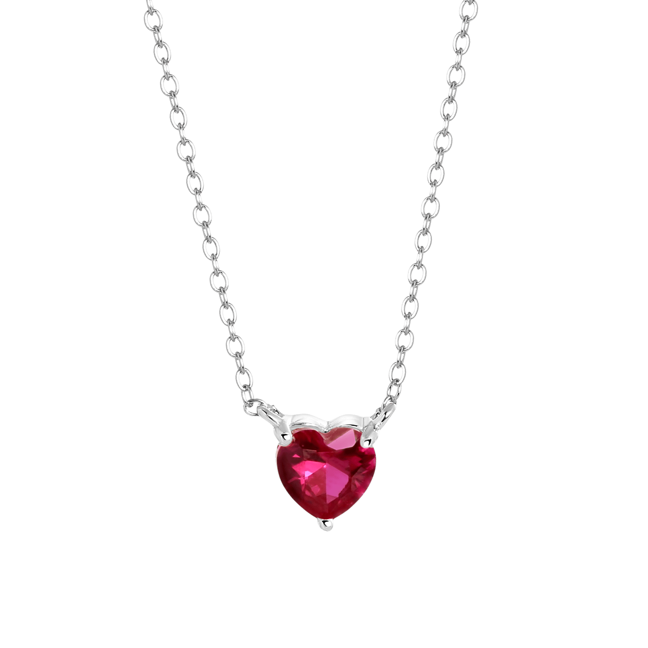 Zilveren ketting Love month stones hart