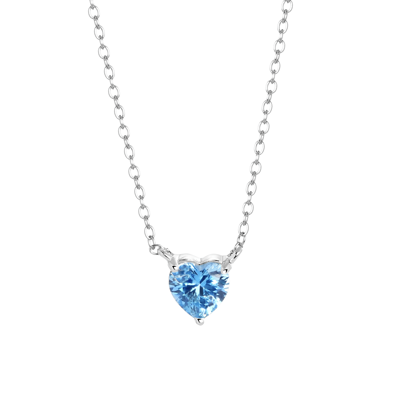 Zilveren ketting Love month stones hart