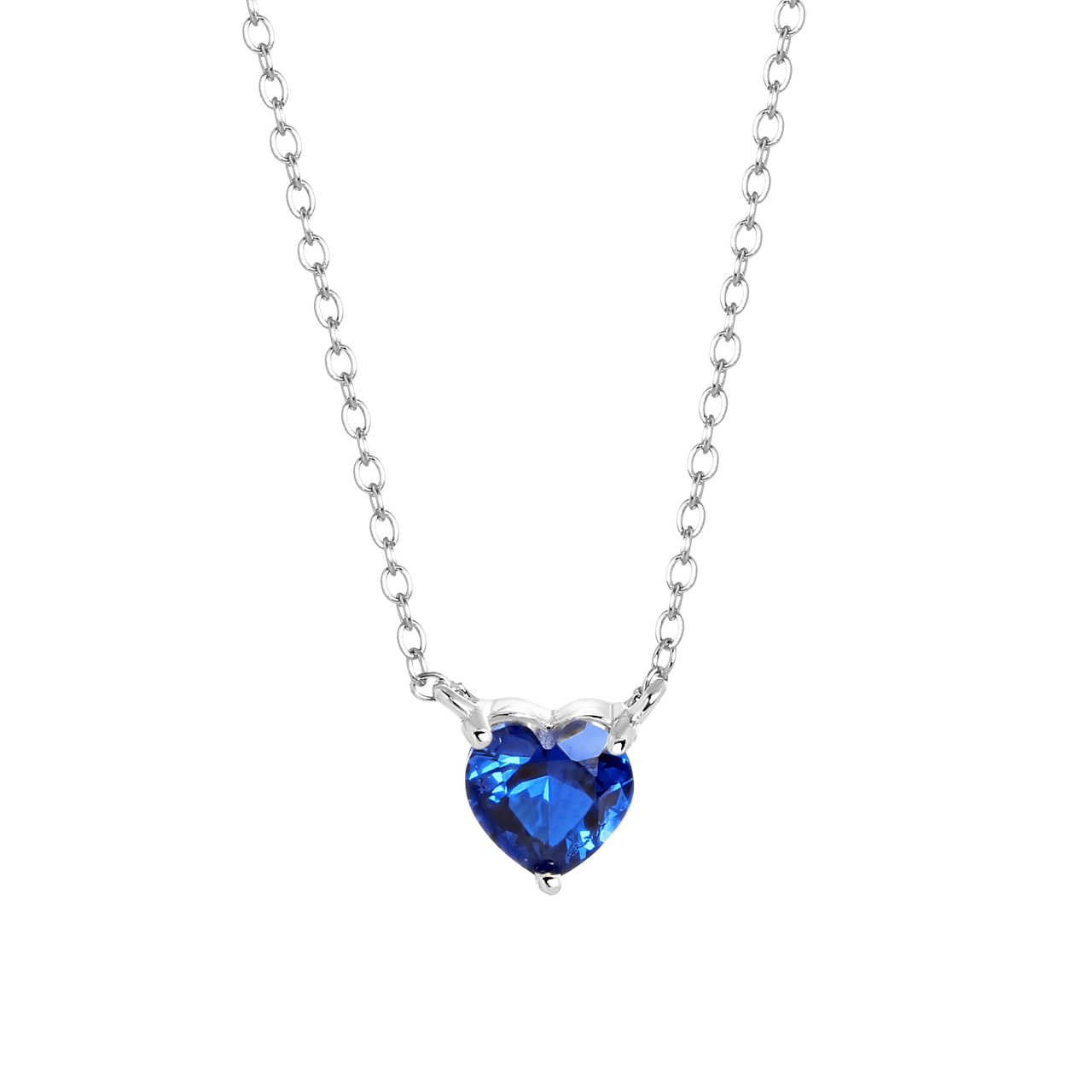 Zilveren ketting Love month stones hart