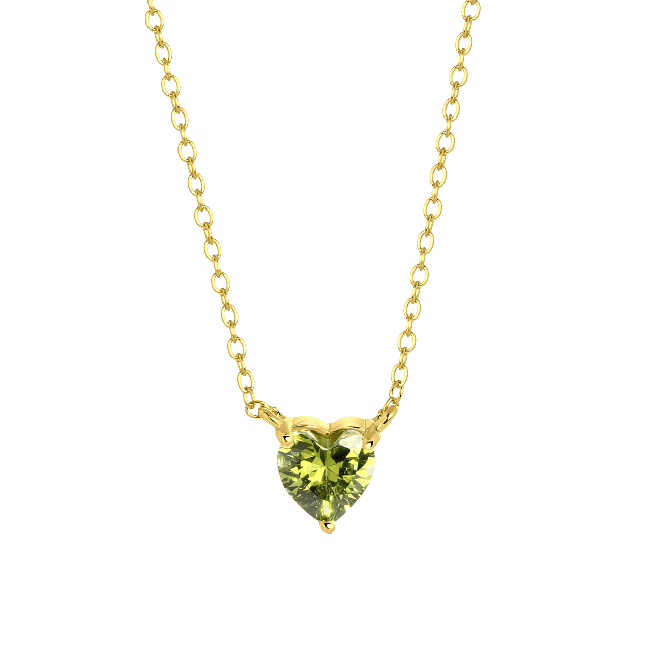 Zilveren goldplated ketting Love month stones hart