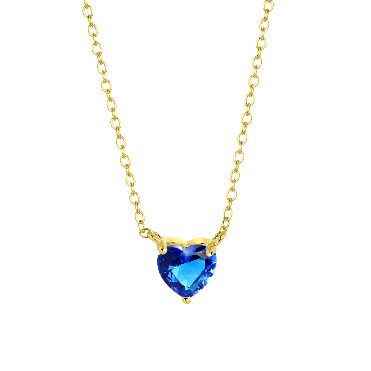 Zilveren goldplated ketting Love month stones hart