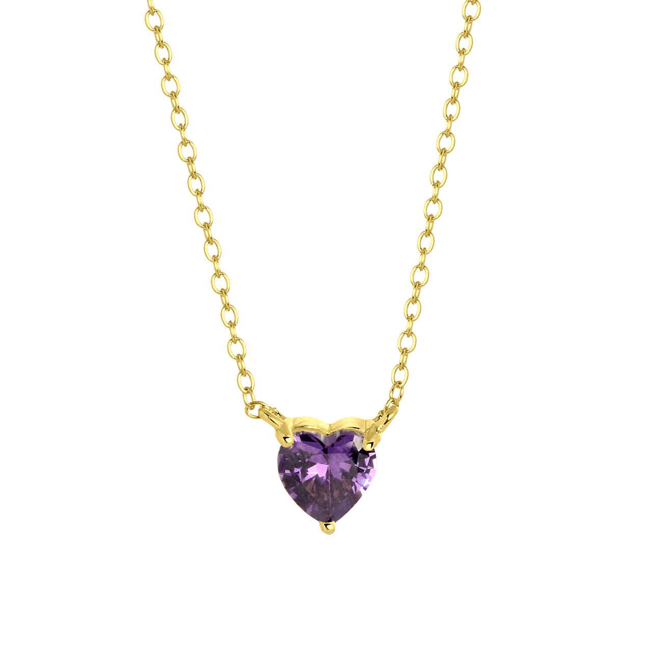 Zilveren goldplated ketting Love month stones hart