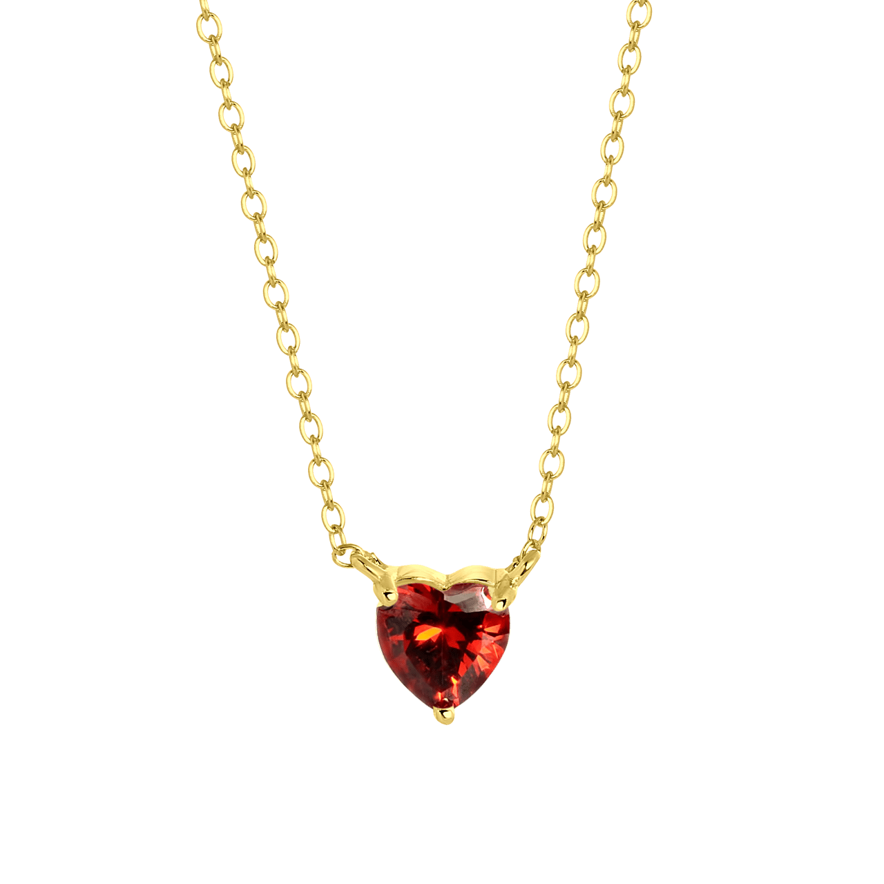 Halskette, 925 Silber, vergoldet, Love-Month-Stone, Herz