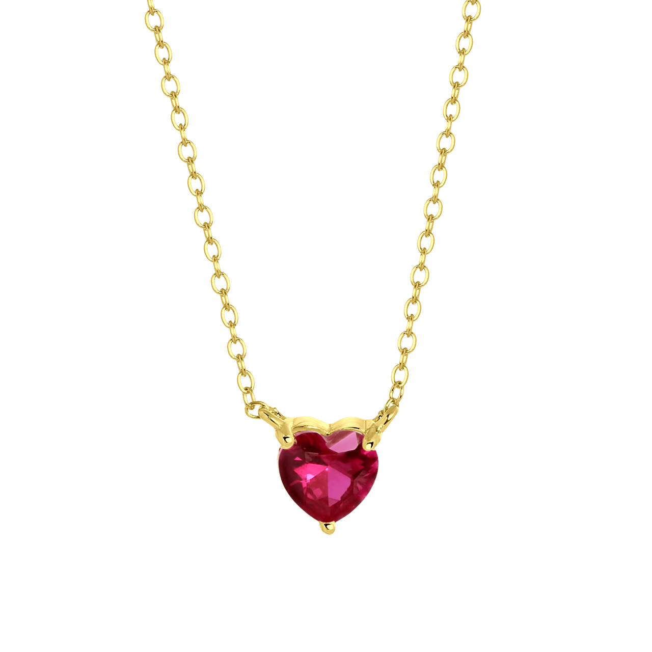 Zilveren goldplated ketting Love month stones hart