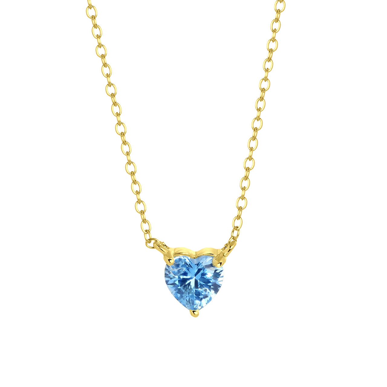 Zilveren goldplated ketting Love month stones hart