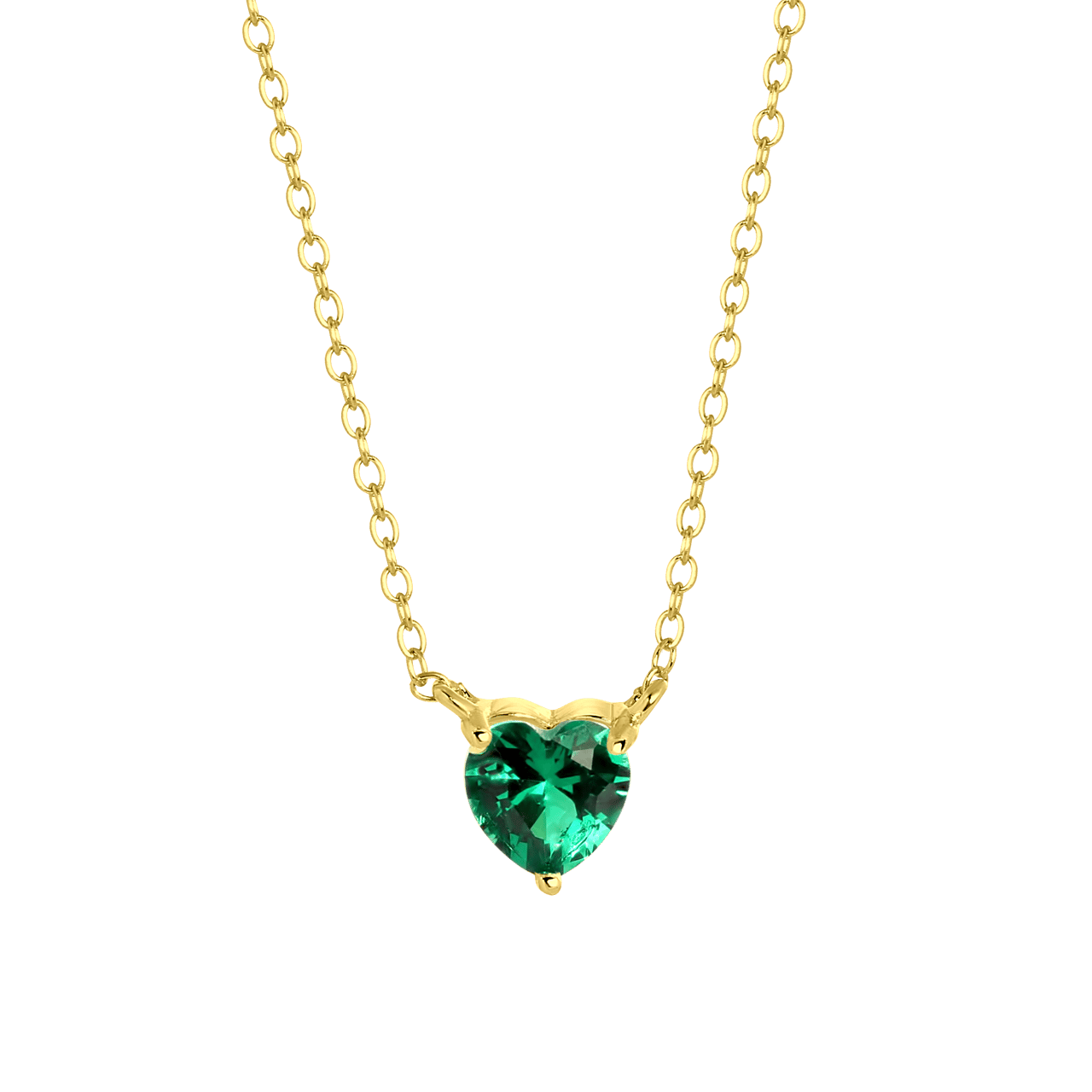 Zilveren goldplated ketting Love month stones hart