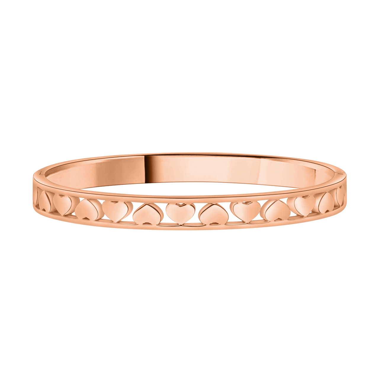 Guess stainless steel roséplated bangle met kristal voor dames
