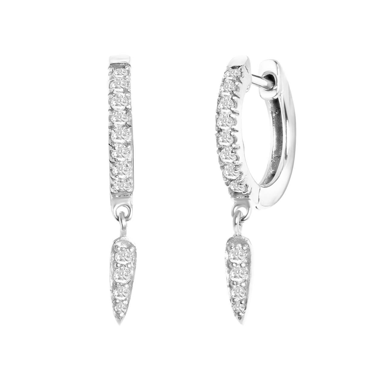 Stainless steel oorbellen met zirkonia steentjes